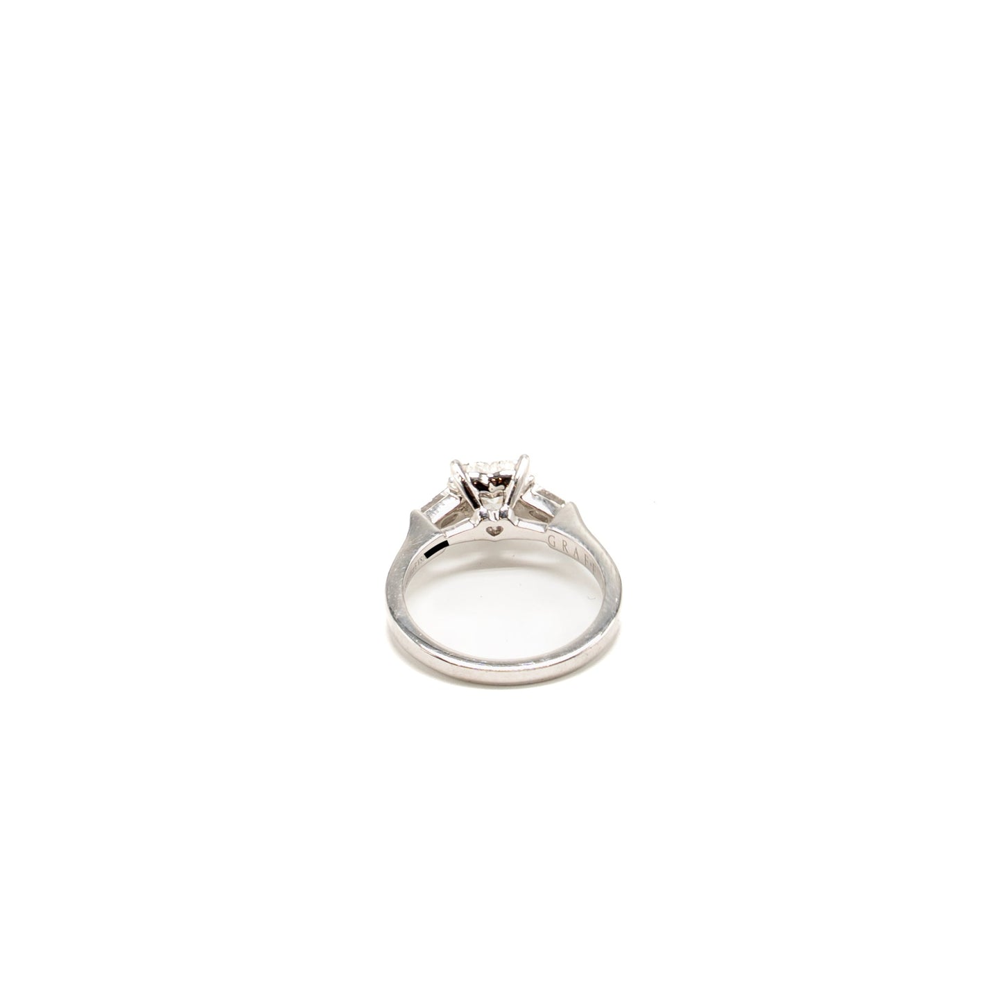 Graff Size 49 Promise Heater Shape Diamond Engagement Ring, 1.01 Carat, E Color, VS1, Platinum