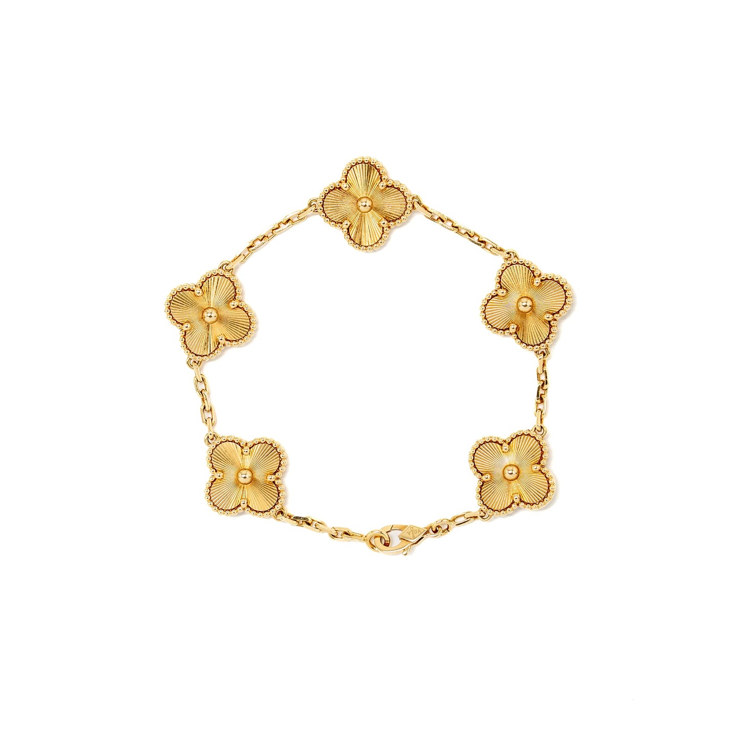 Van Cleef & Arpels Vintage Alhambra Bracelet 5 Motifs Yellow Gold