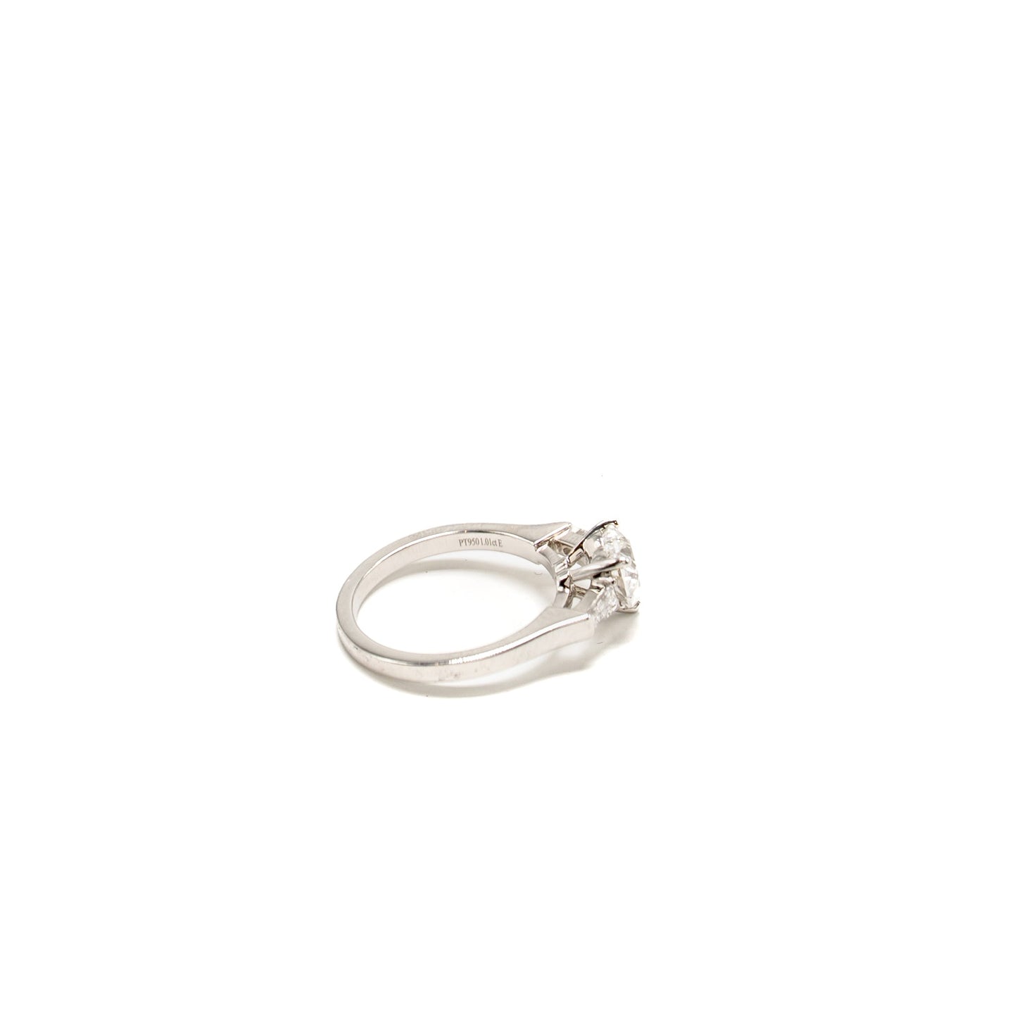 Graff Size 49 Promise Heater Shape Diamond Engagement Ring, 1.01 Carat, E Color, VS1, Platinum
