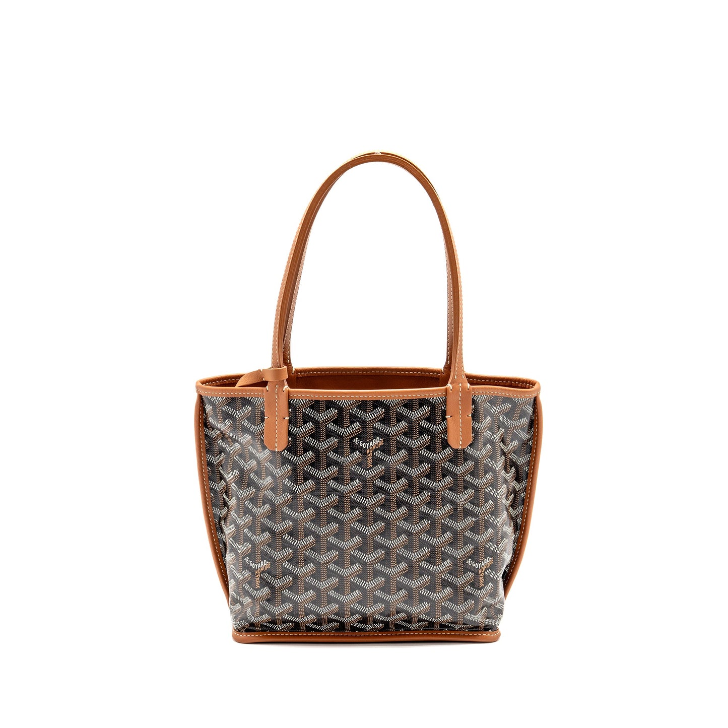Goyard Mini Anjou Tote Bag Goyardine Canvas/Calfskin Tan SHW