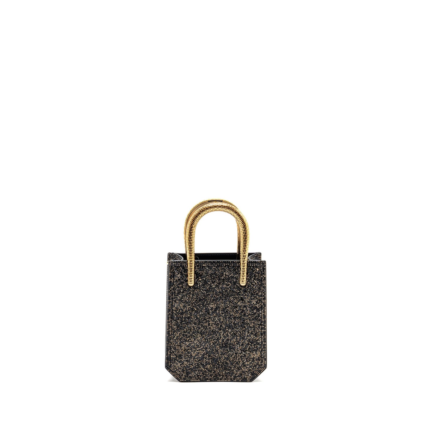 Bvlgari Serpentine Mini Tote Bag Crystal Sparkle Calfskin Antique Bronze/Gold GHW