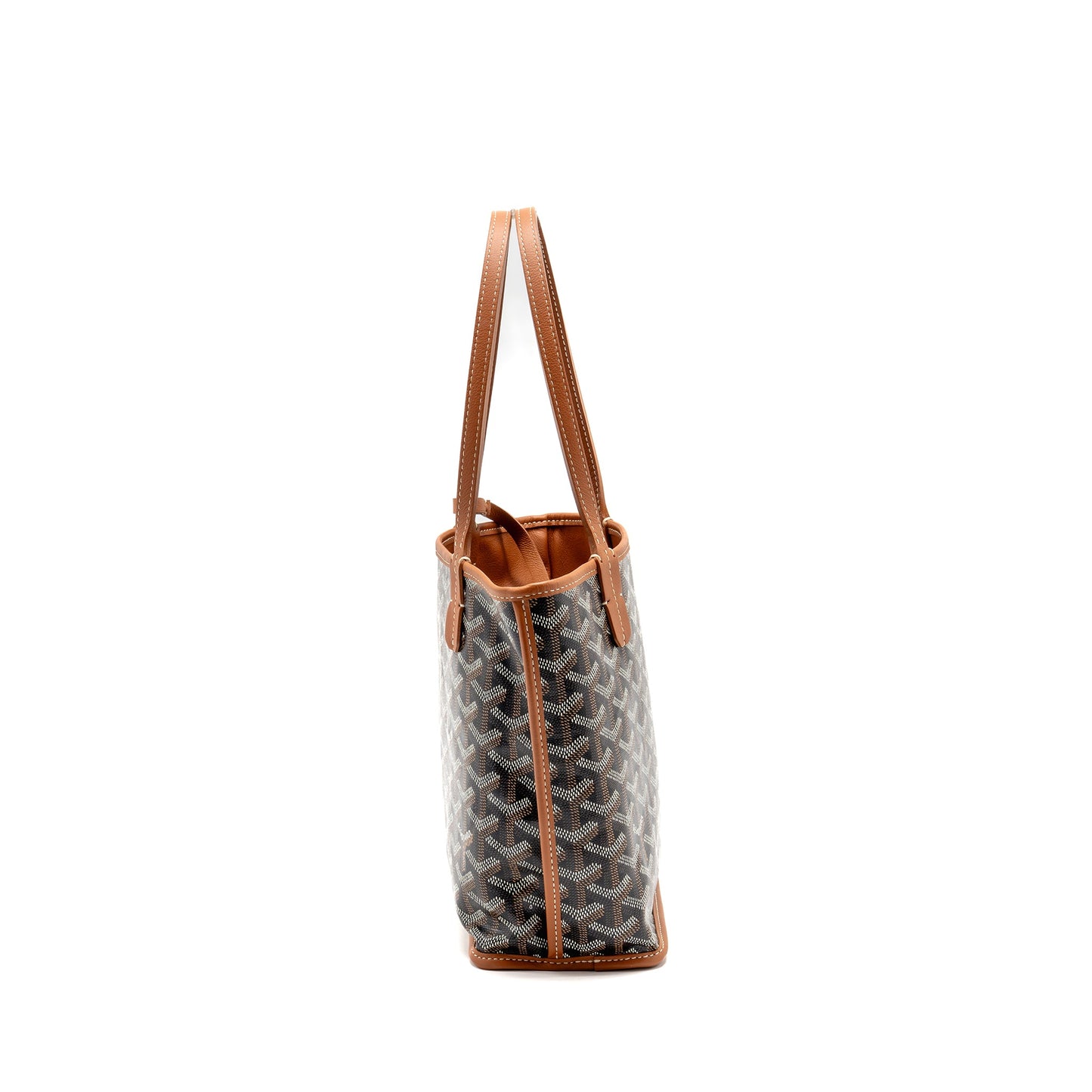 Goyard Mini Anjou Tote Bag Goyardine Canvas/Calfskin Tan SHW