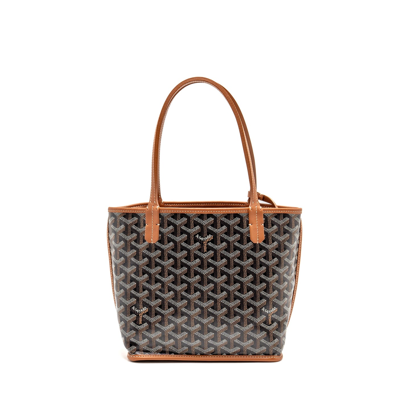 Goyard Mini Anjou Tote Bag Goyardine Canvas/Calfskin Tan SHW