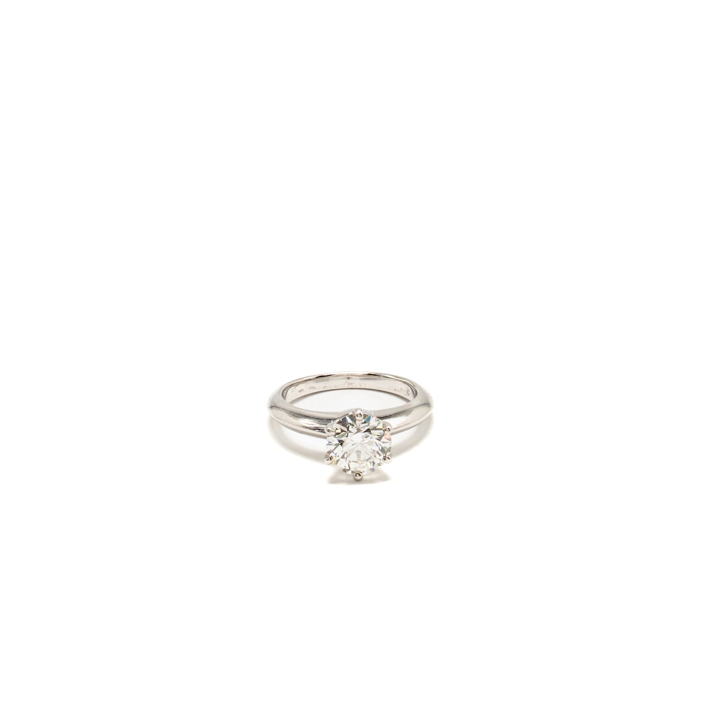 Tiffany Size~US4 Round Diamond Ring 1.45ct I Colour VS1