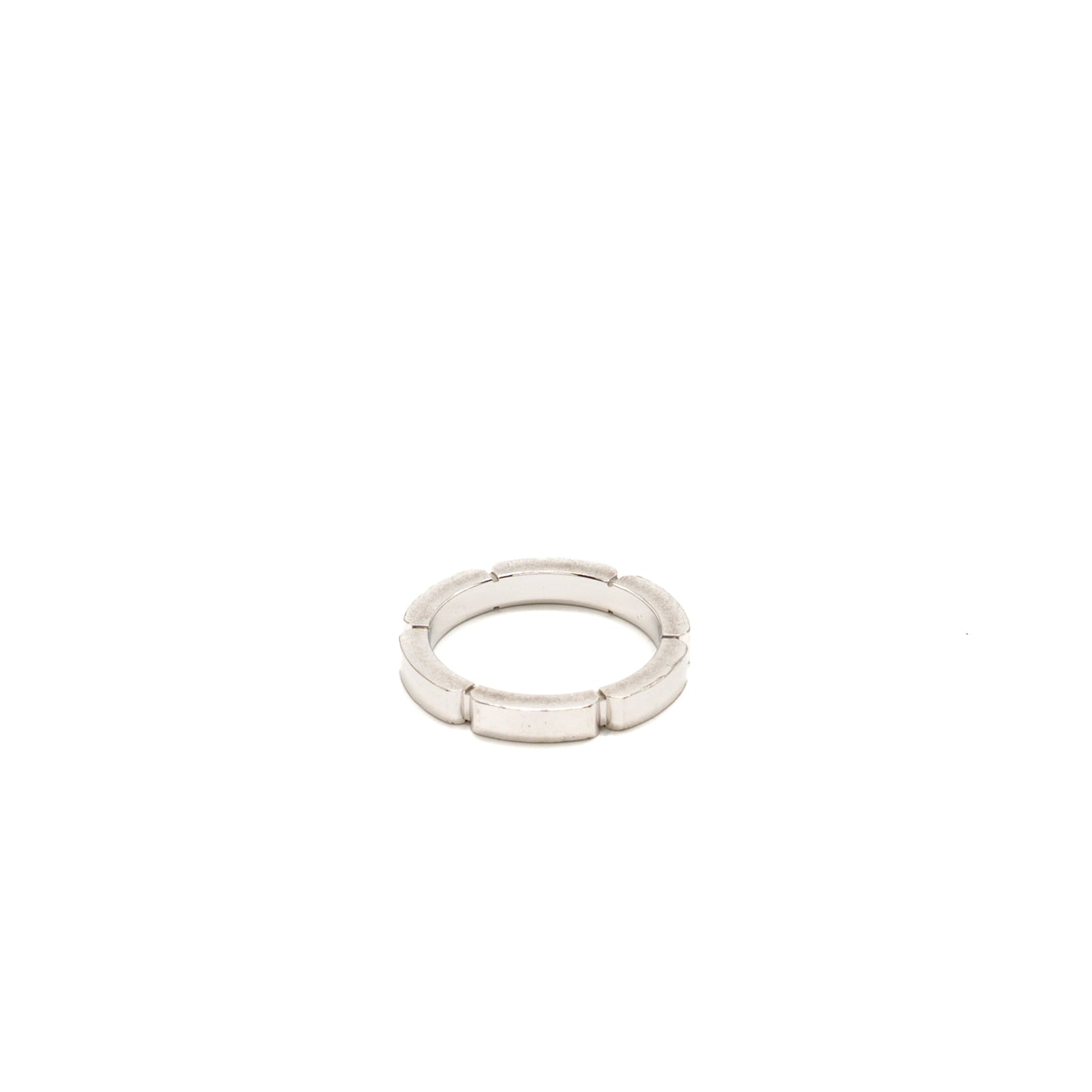 Cartier Size 47 Panthere Link Wedding Band White Gold