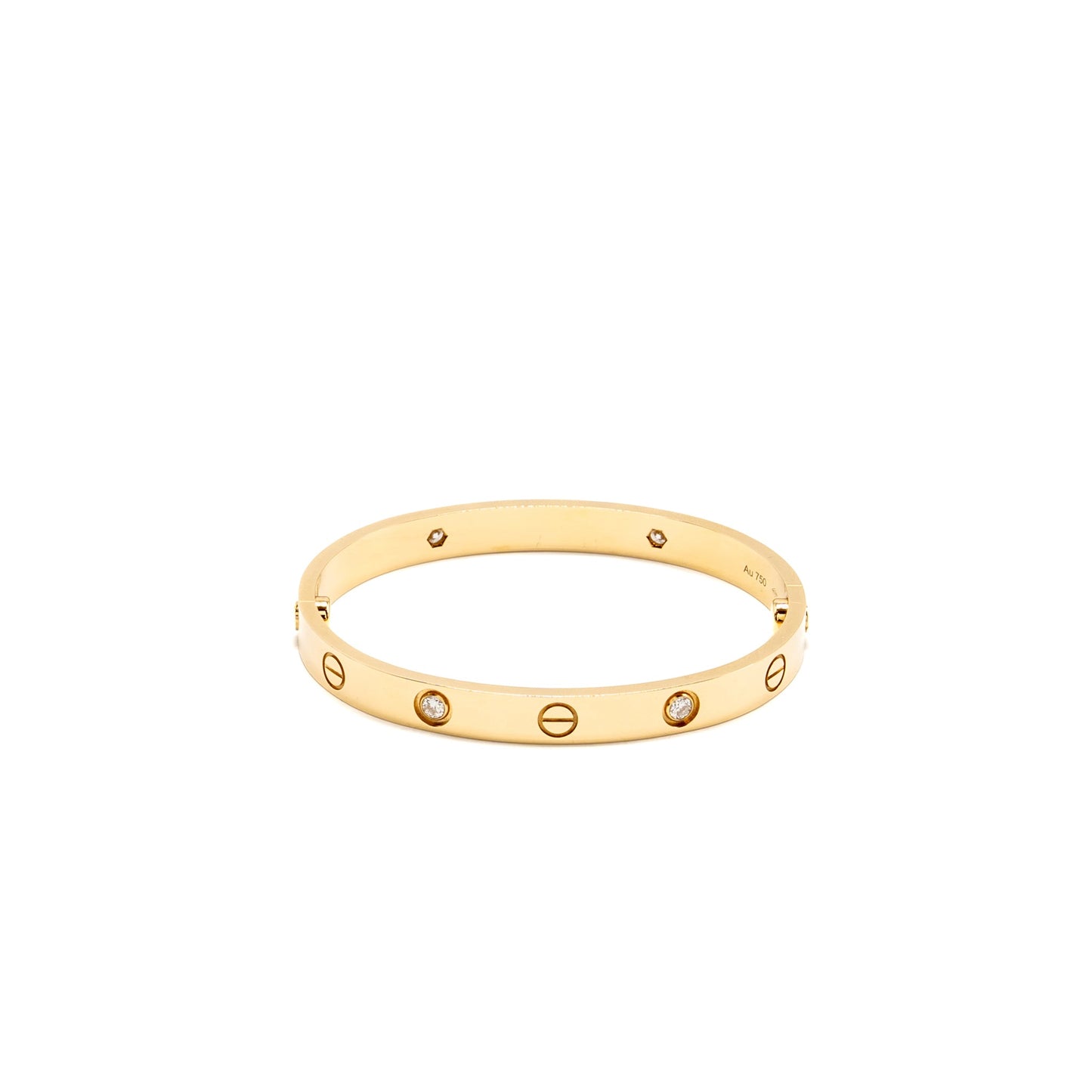 Cartier size 16 love bracelet classic model yellow gold with 4 diamonds