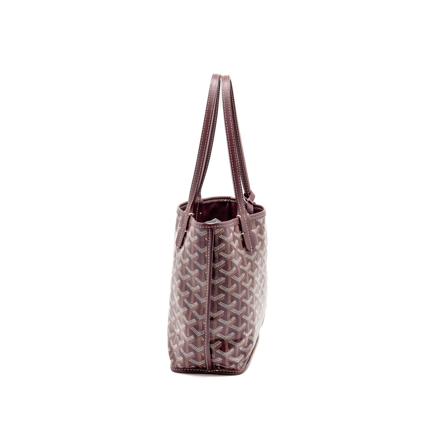 Goyard Mini Anjou Tote Bag Goyardine Canvas Bordeaux SHW