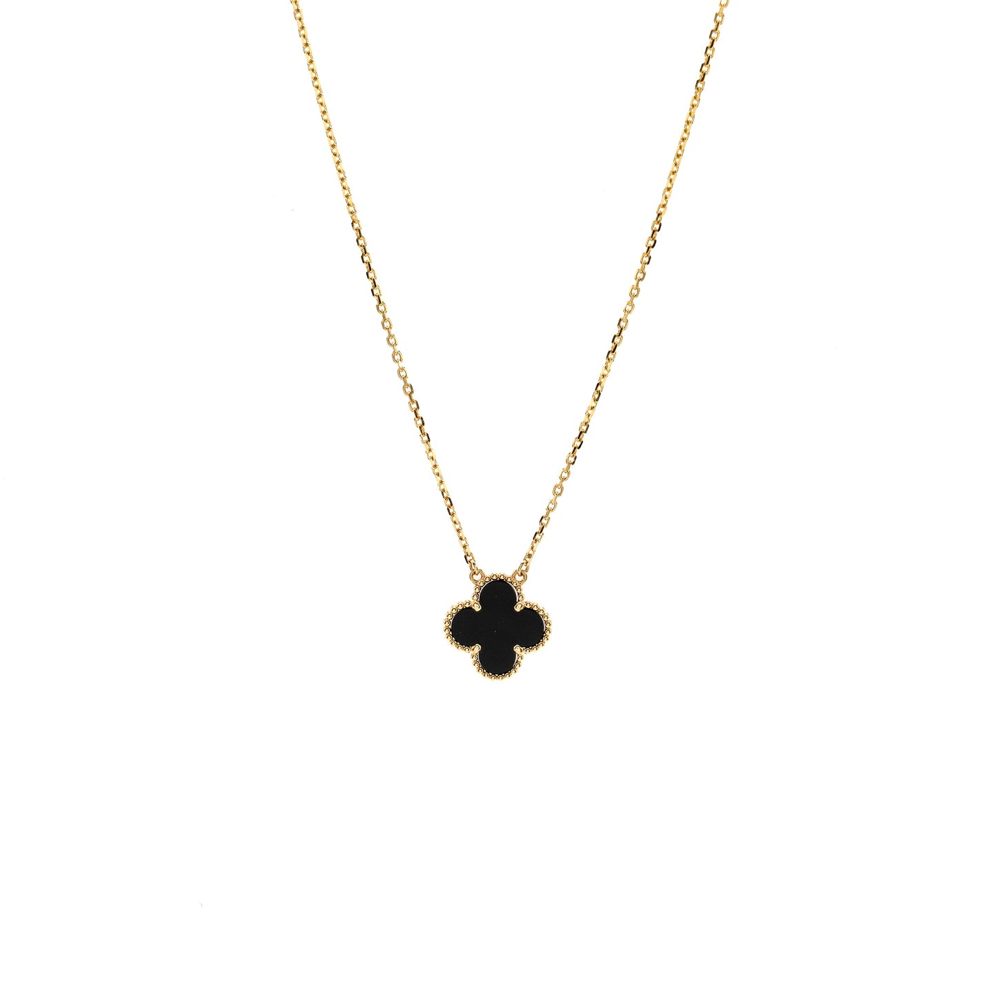 Van Cleef & Alhambra Vintage Alhambra Pendant 18K Yellow Gold Onyx