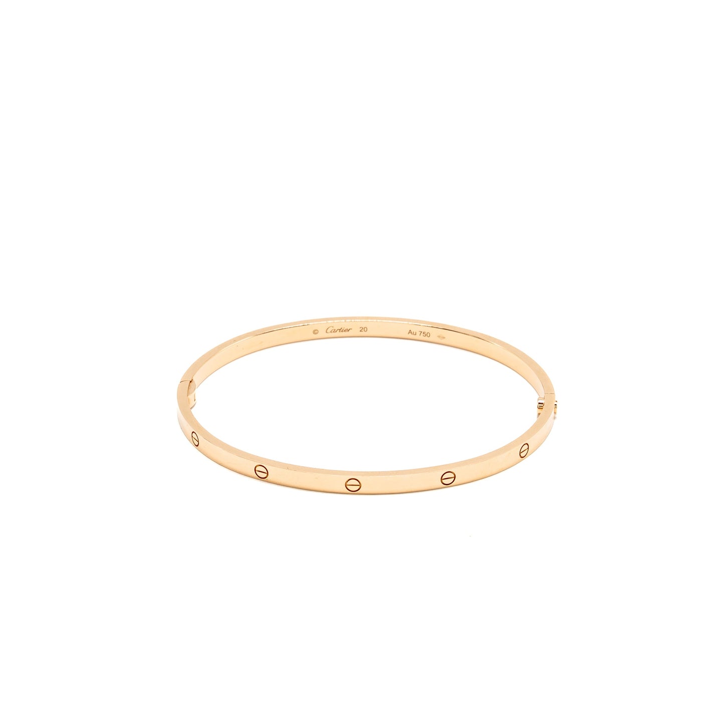 Catier Size 20 Love Bracelet, Small Model Rose Gold