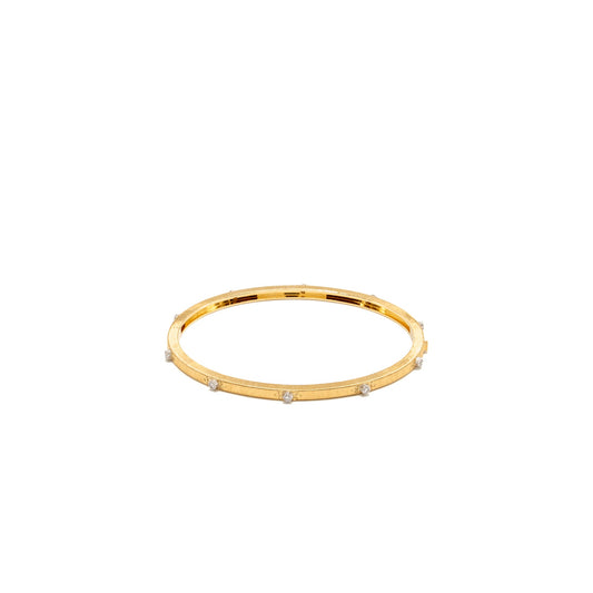 BUCCELLATI Size 17 Macri Classica Banded Bracelet Yellow and White Gold/Diamonds