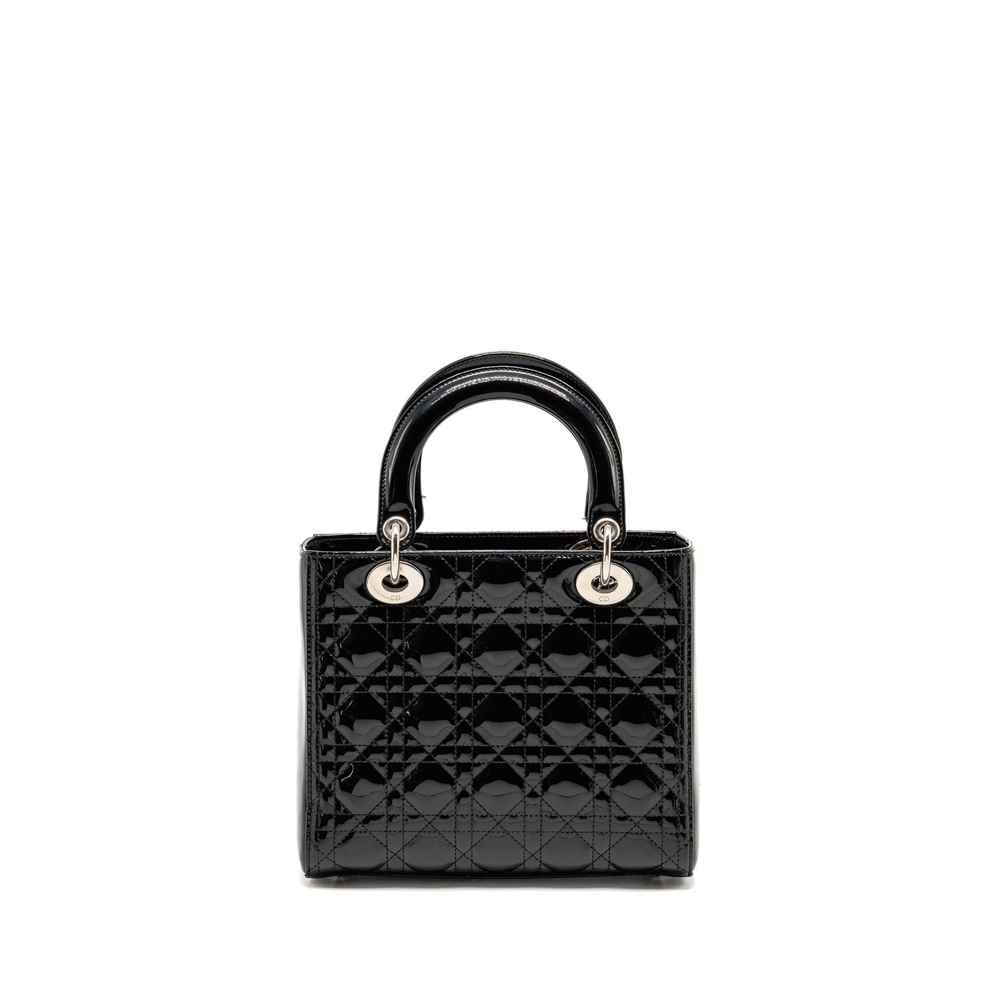 DIOR Medium Lady Dior Patent Leather Black SHW