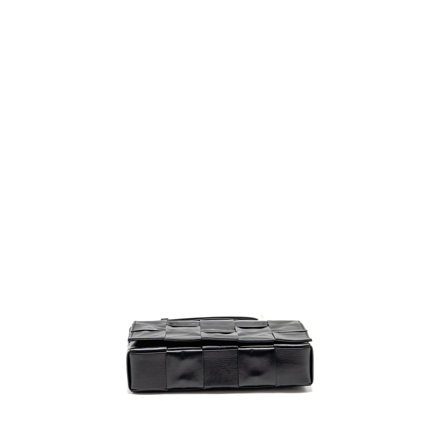 Bottega Veneta Cassette Messenger Bag Calfskin Black SHW