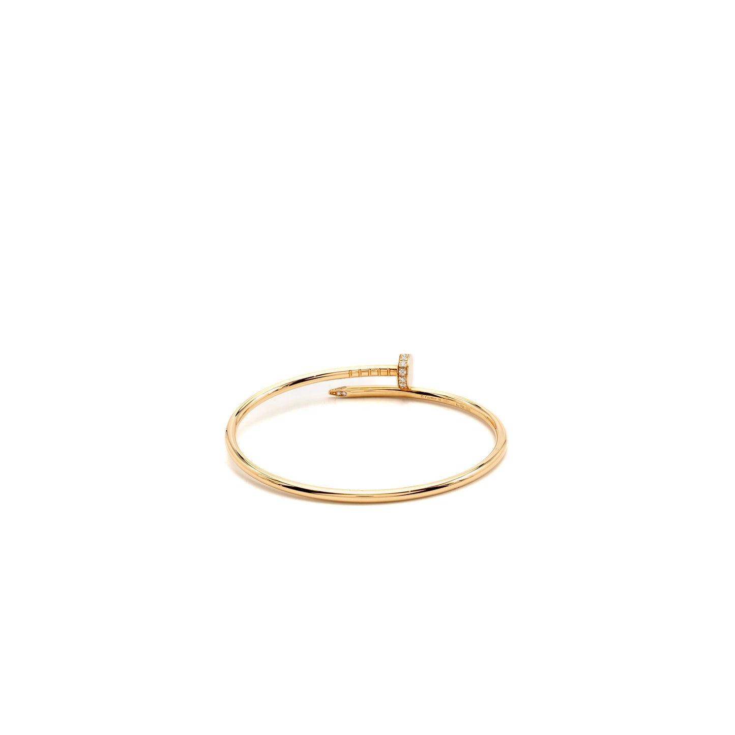 Cartier Size 15 Juste Un Clou Bracelet, Small Model Rose Gold Diamonds