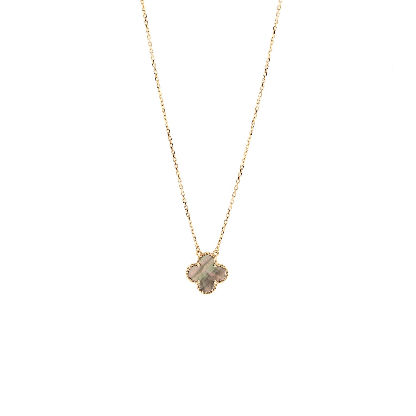 Van Cleef and Arpels Vintage Alhambra pendant 18k rose gold, grey mother of pearl