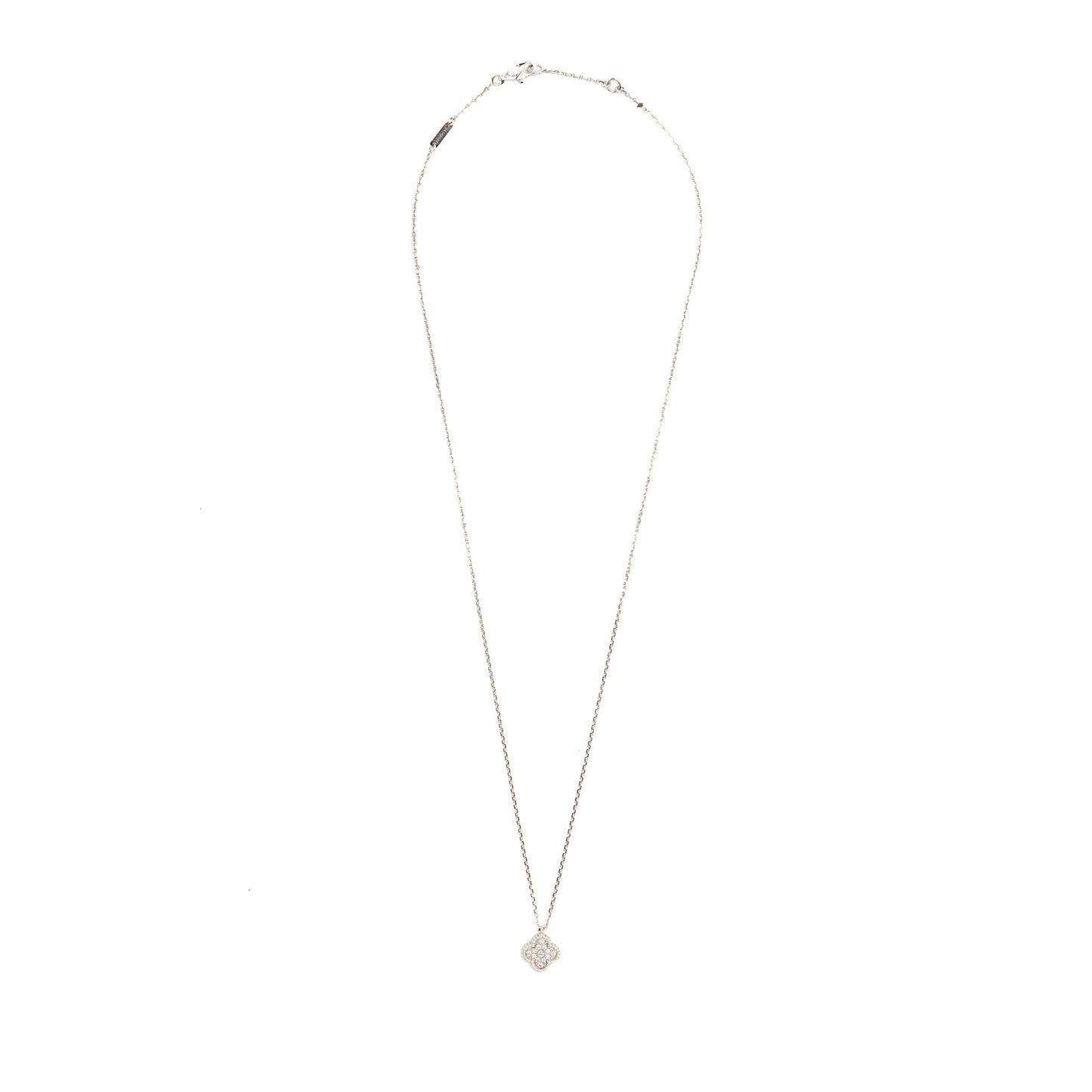 Van Cleef& Arpels Sweet Alhambra Pendant White Gold Diamonds