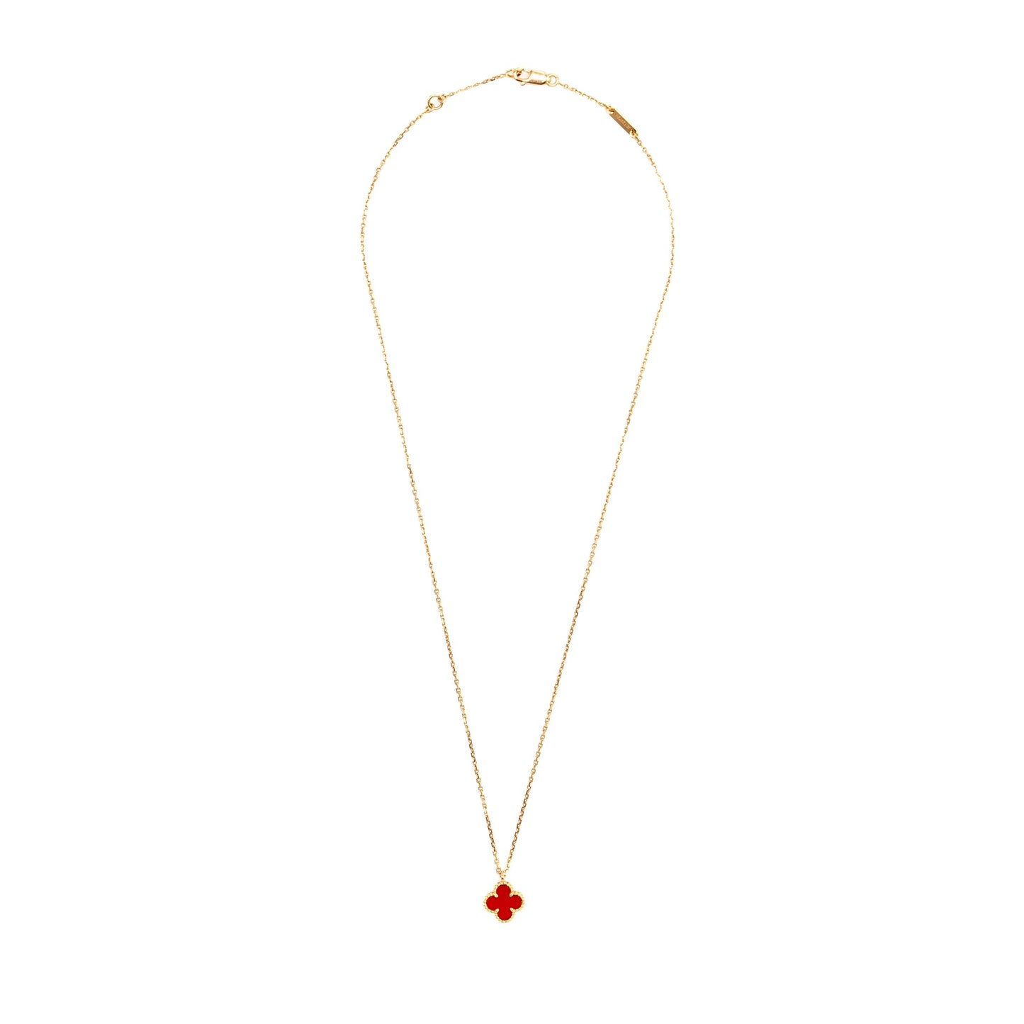 Van Cleef & Arpels Sweet Alhambra Pendant Carnelian Rose Gold