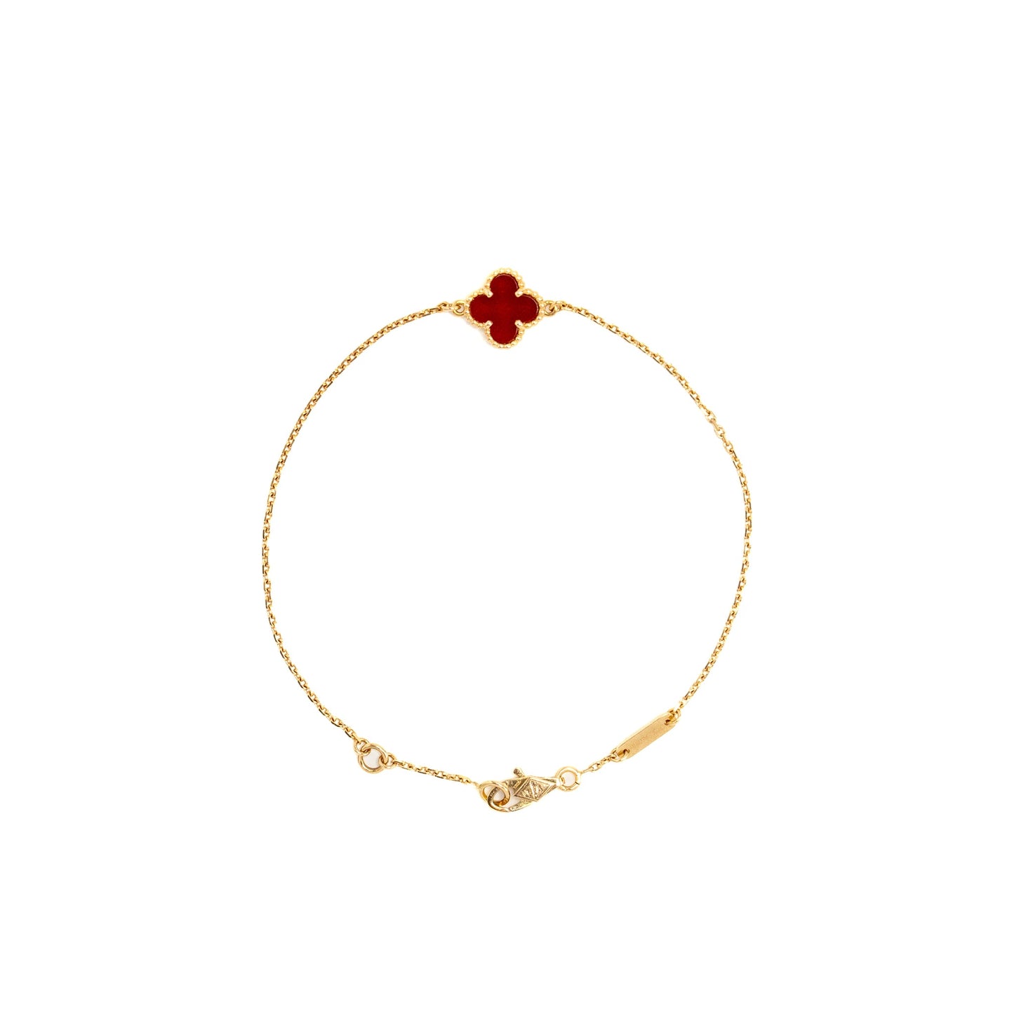 Van Cleef and Arpels Sweet Alhambra Bracelet 18k Rose Gold/Carnelian