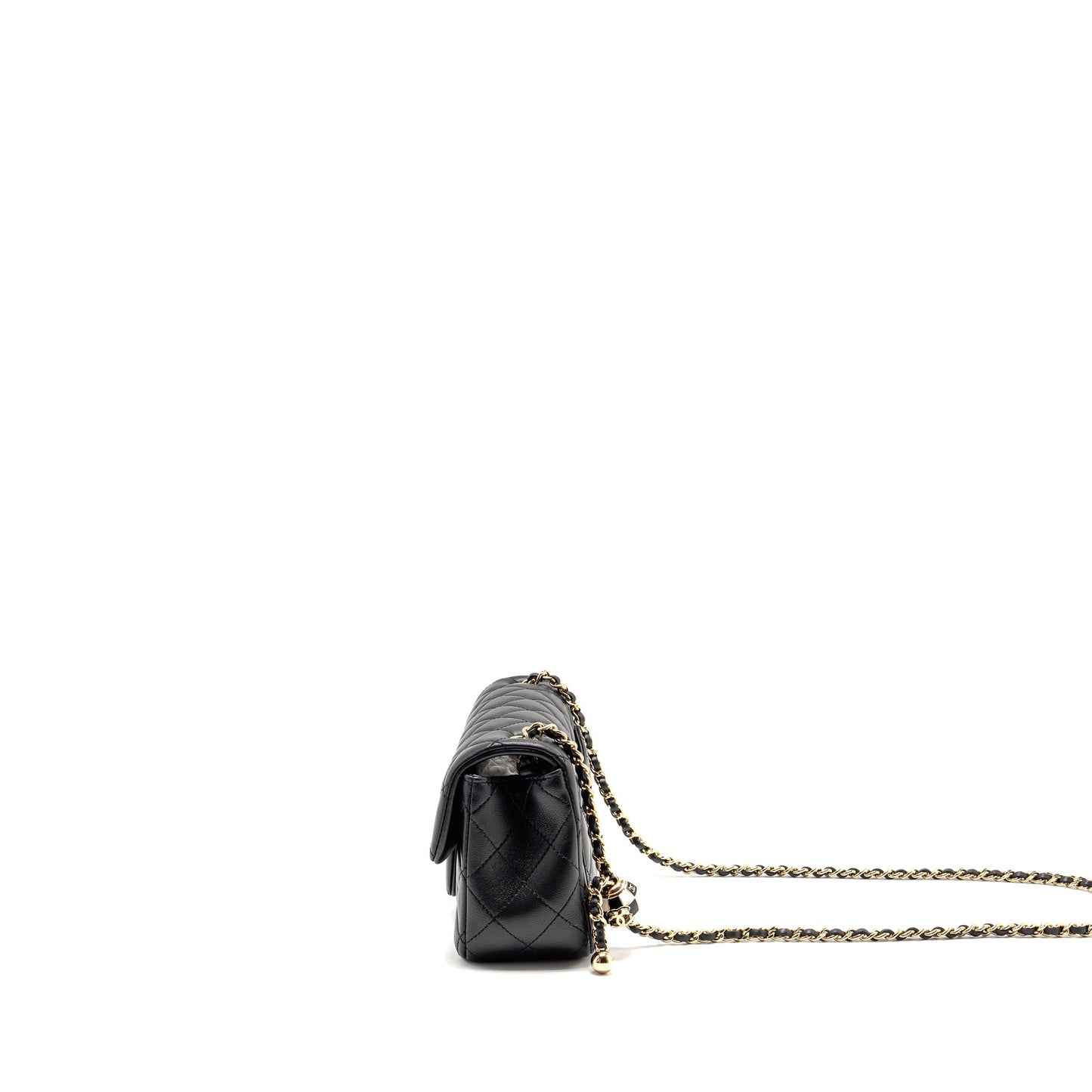 Chanel Pearl Crush Mini Rectangular Lambskin Black LGHW (Microchip)