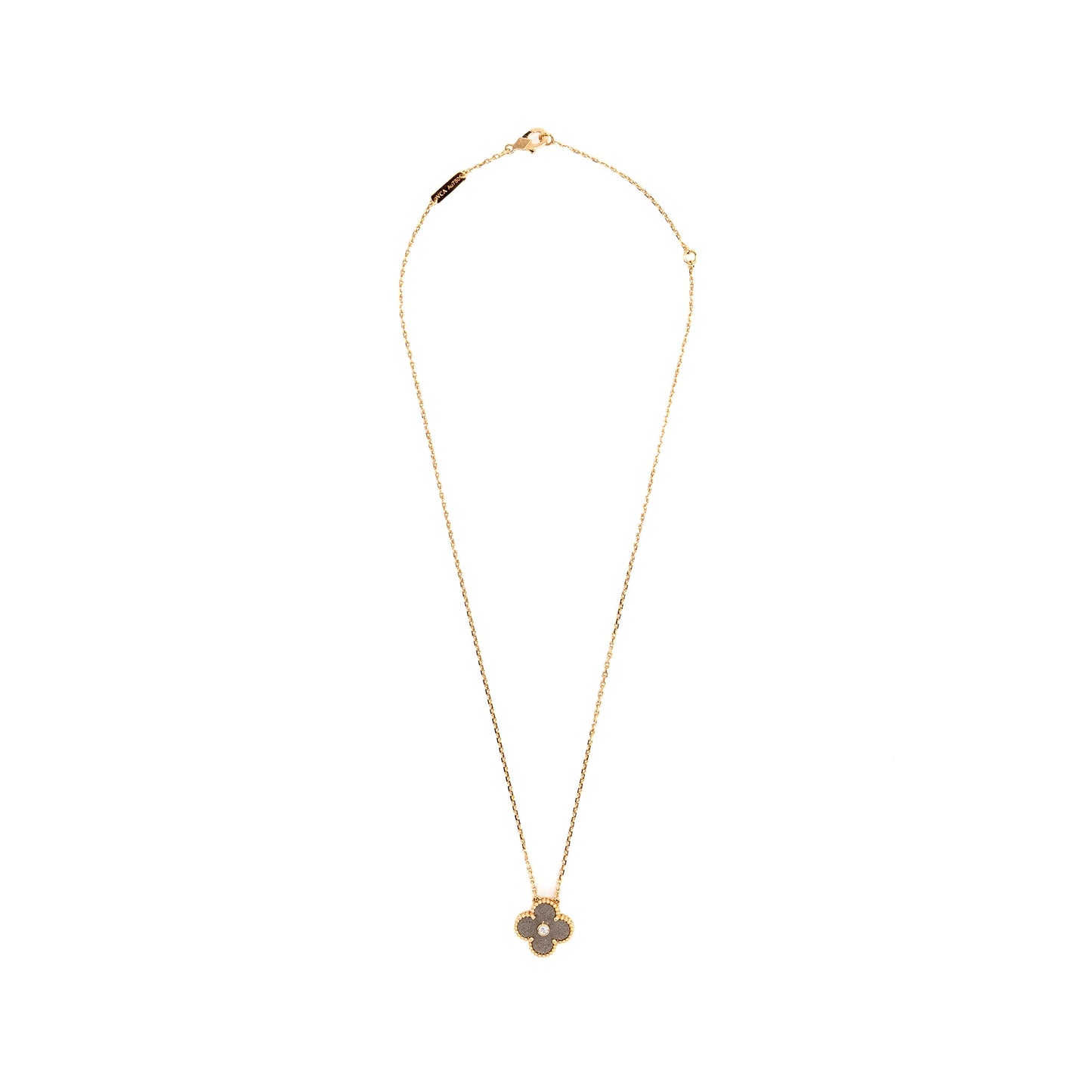 Van Cleef and Arpels 2023 Holiday Limited Pendant silver Obsidian / rose gold / diamond