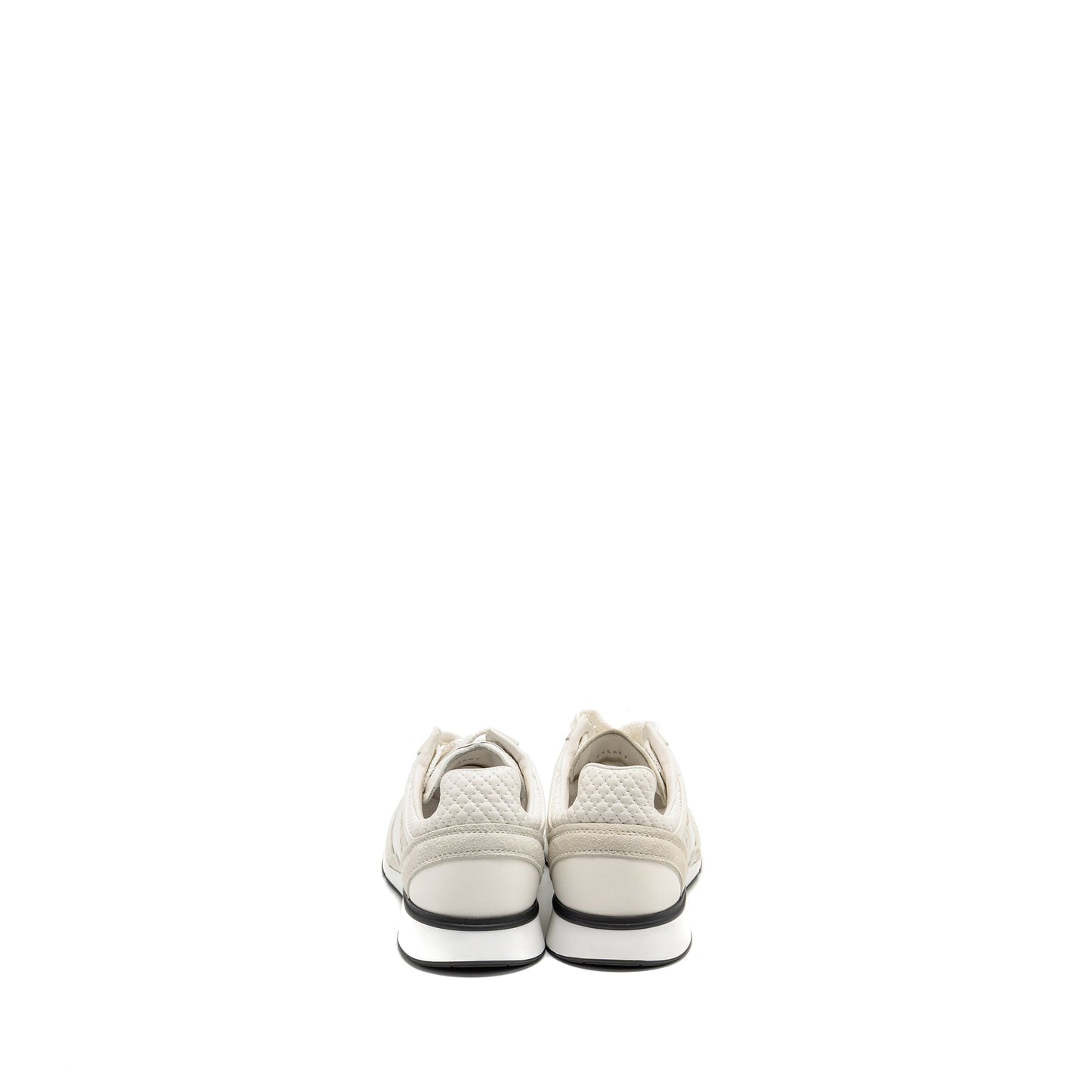 Chanel Size 36.5 CC Logo Sneaker Suede/Nylon/Calfskin White/Grey/Black