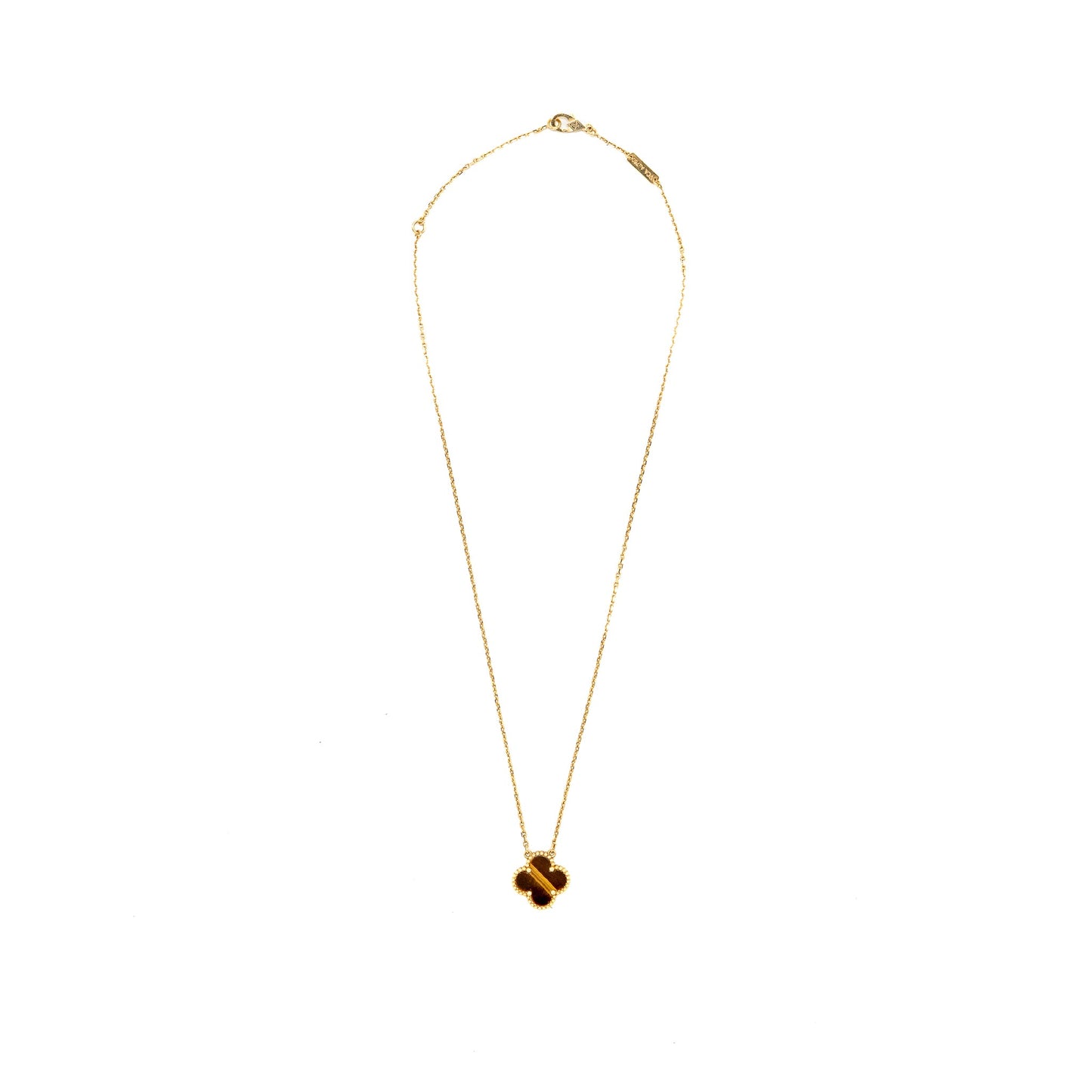 Van Cleef and Arpels vintage Alhambra pendant 18K yellow gold/ tiger eye