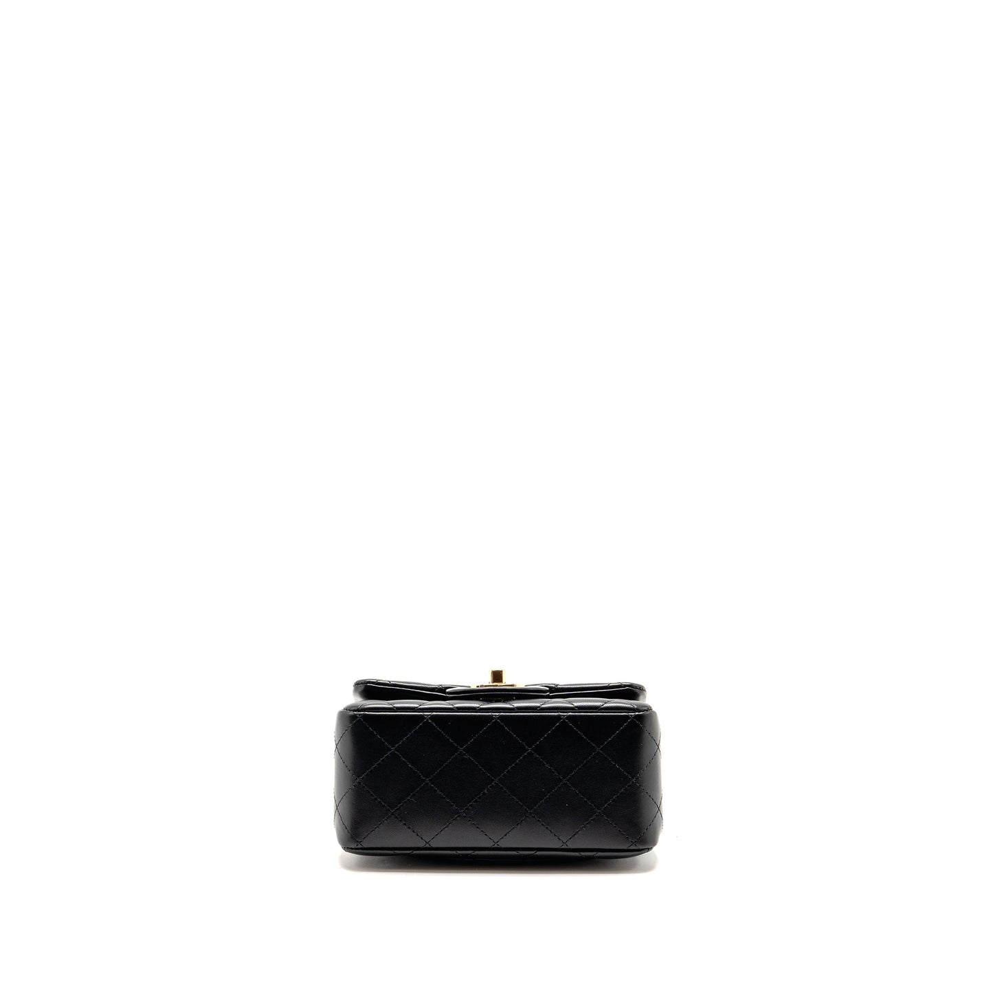 Chanel Classic mini square flap bag lambskin black LGHW (microchip)