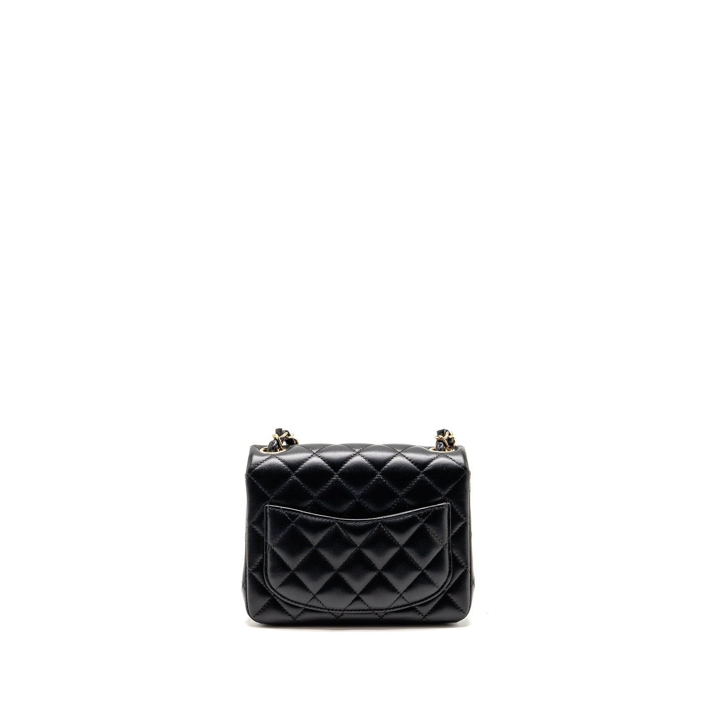 Chanel Classic mini square flap bag lambskin black LGHW (microchip)