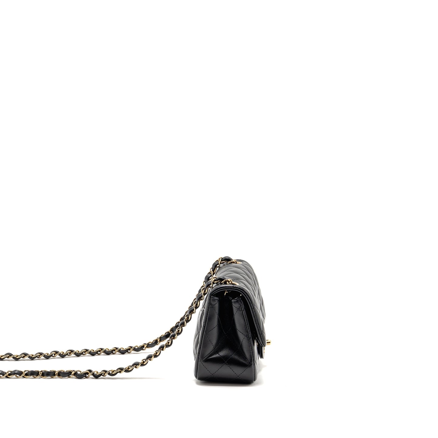 Chanel Classic mini square flap bag lambskin black LGHW (microchip)