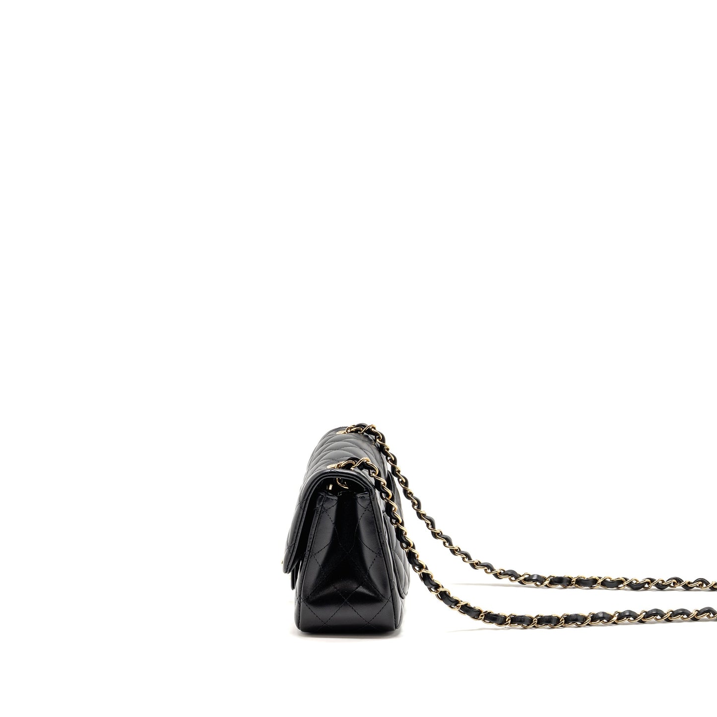 Chanel Classic mini square flap bag lambskin black LGHW (microchip)