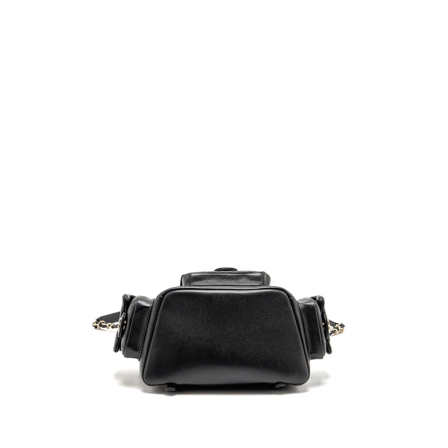 Chanel Triple Pocket Backpack Caviar Black LGHW (Microchip)