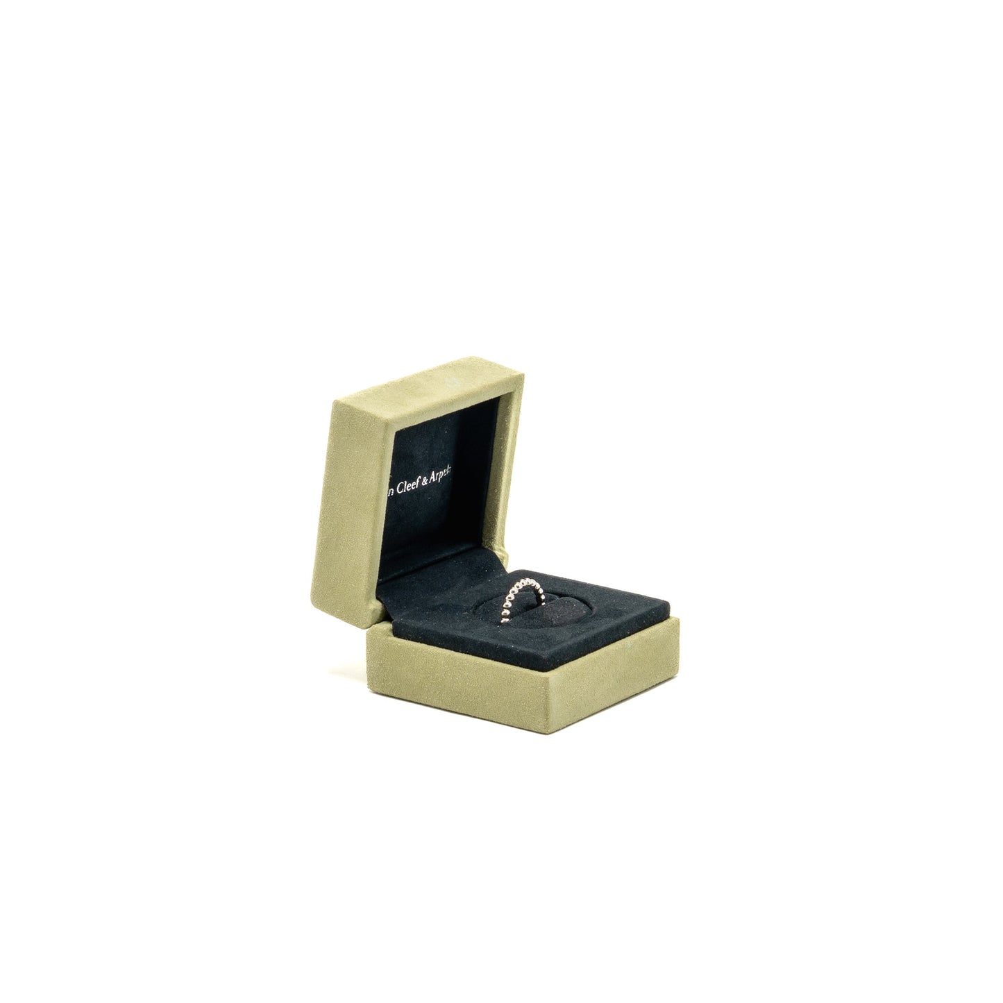 Van Cleef and Arpels Size 52 Perlee Pearls of gold ring medium model white gold