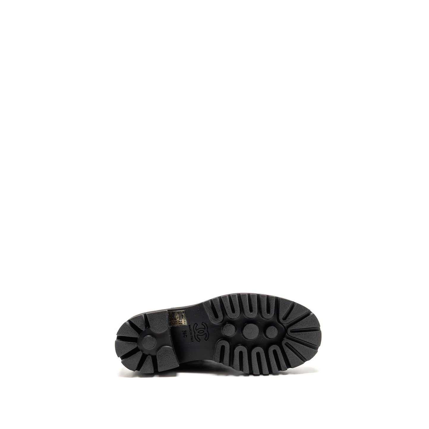 Chanel 24b size 36 cc logo short boots calfskin black