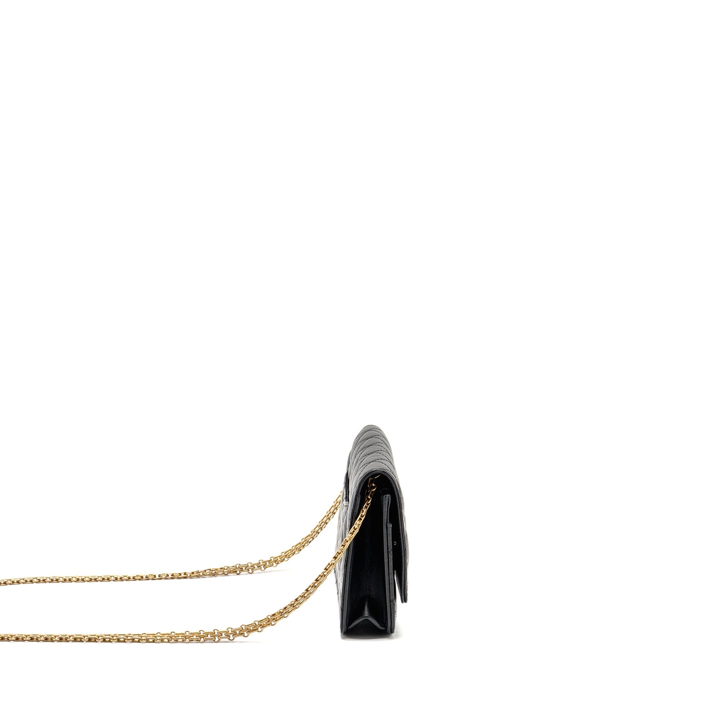 Chanel 2.55 Reissue WALLET on Chain Aged Calfskin Black GHW (Microchip)