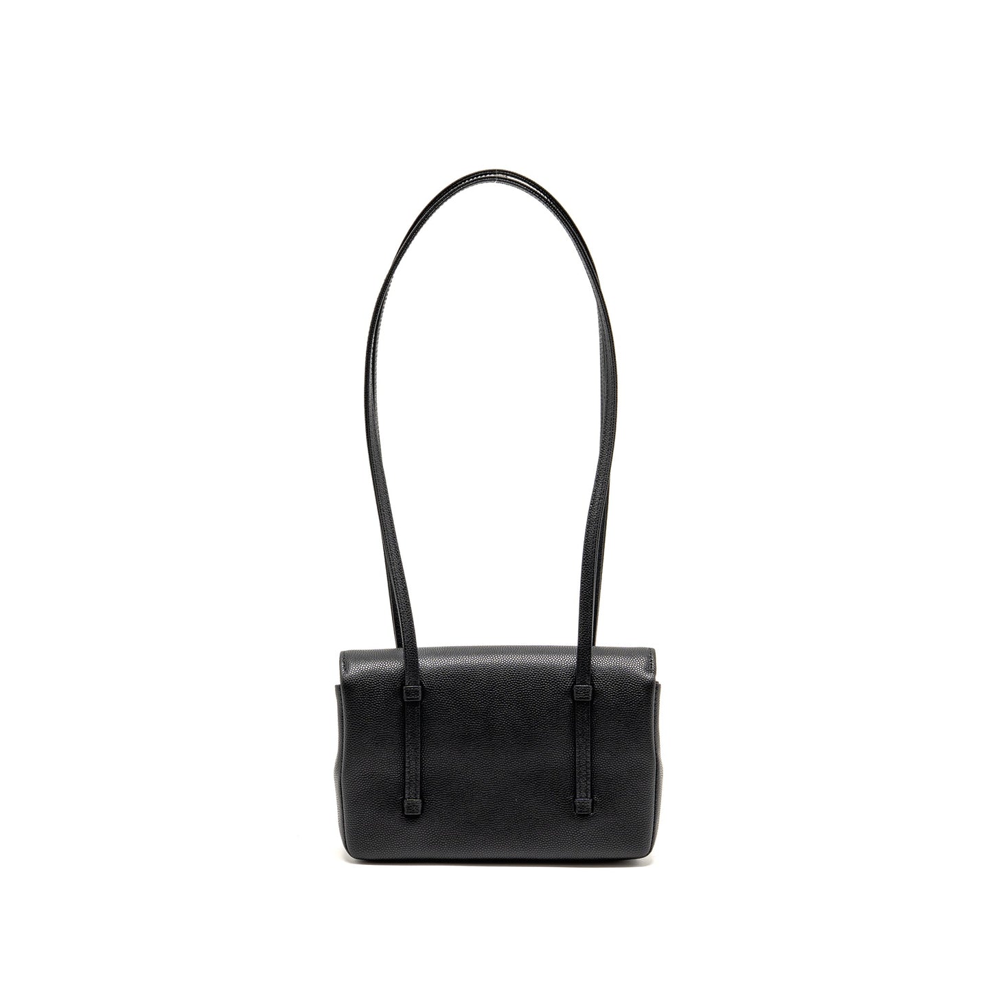 Chanel 26P Preppy Coco Clutch with Leather Strap Grained Shiny Calfskin Black GHW (Microchip)
