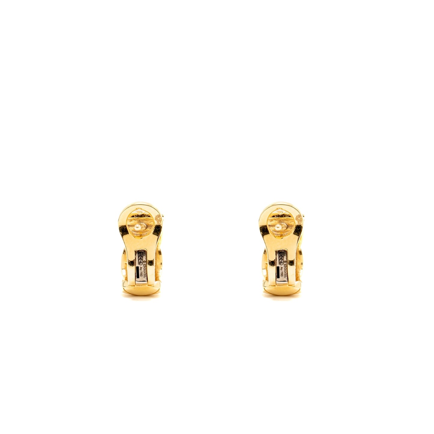 Chanel Coco Crush Earrings Quilted Motif Yellow Gold