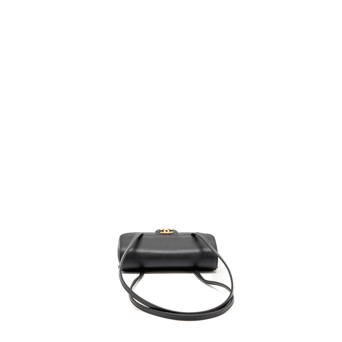 Chanel 26P Preppy Coco Clutch with Leather Strap Grained Shiny Calfskin Black GHW (Microchip)