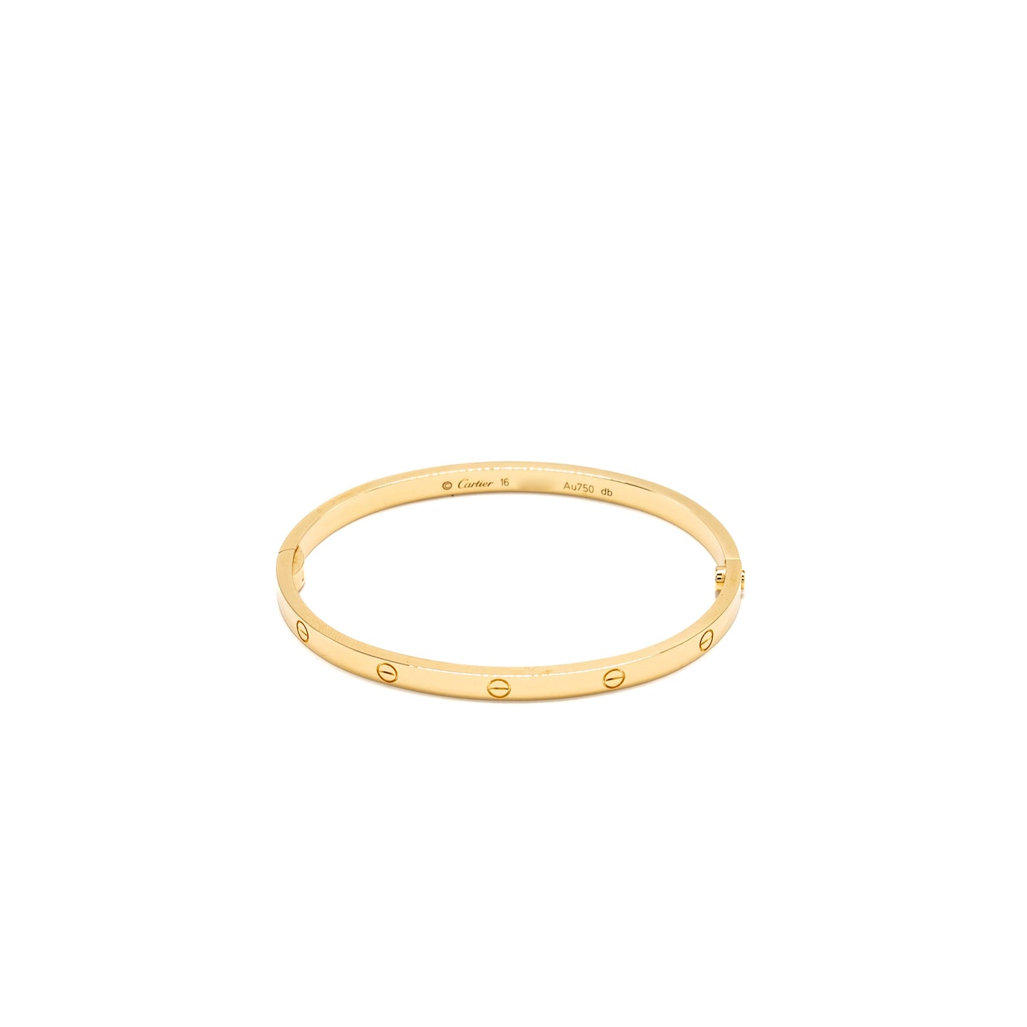 Cartier Size 16 Love Bracelet, Small Model Yellow Gold