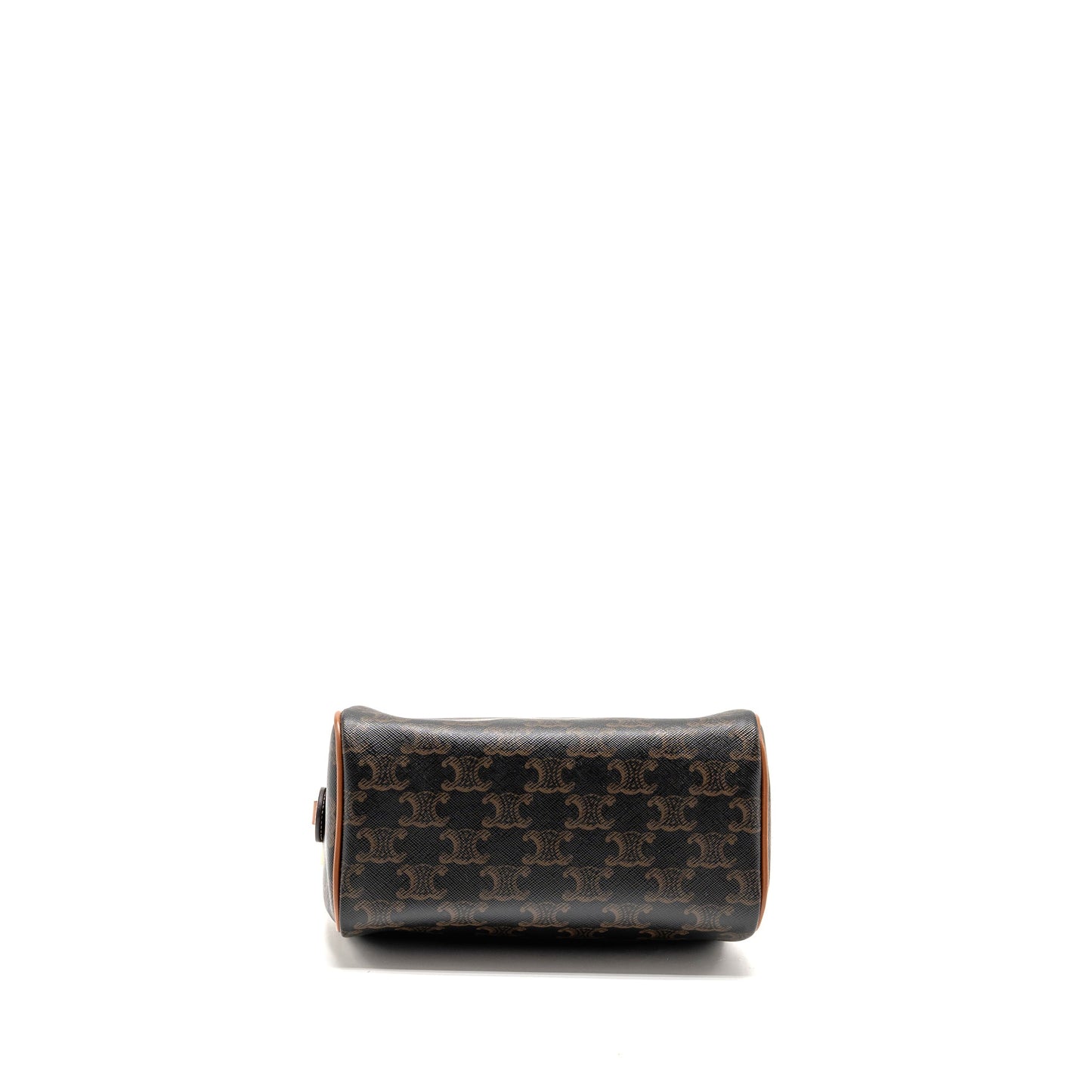 Celine Small Boston Bag Triomphe Canvas/Calfskin Tan GHW