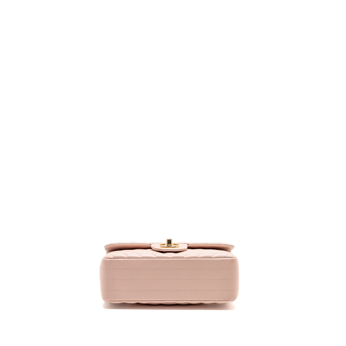 Chanel Mini Rectangular Flap Bag Chevron Lambskin Pink LGHW