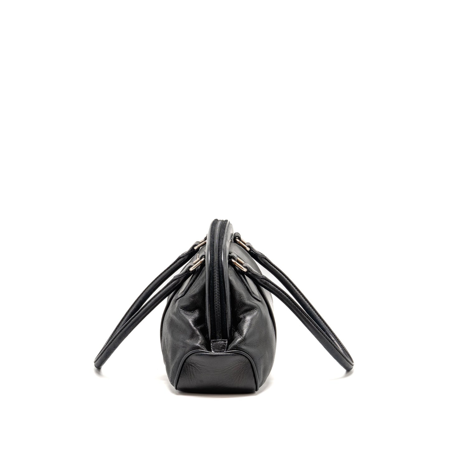 Prada top handle Dangle Bag leather black SHW