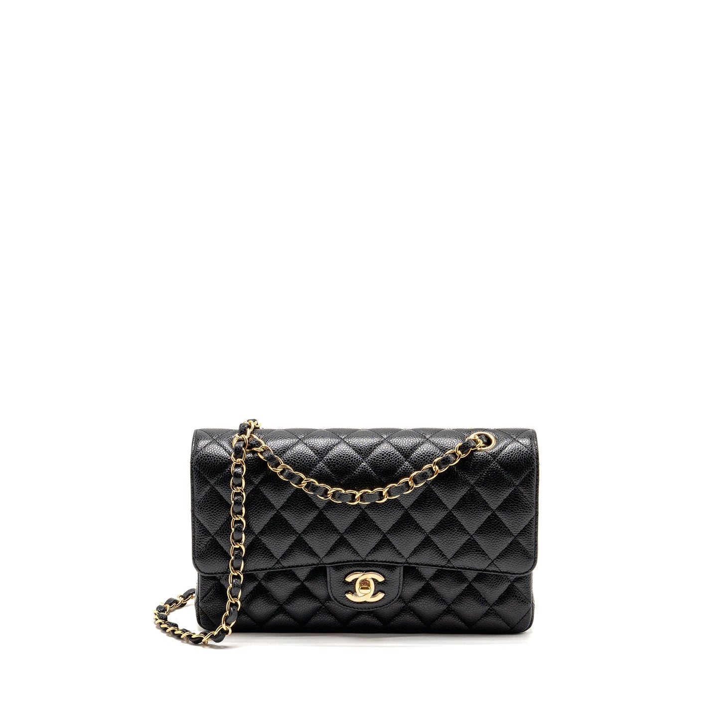 Chanel Medium Classic Double Flap BAG Caviar Black GHW