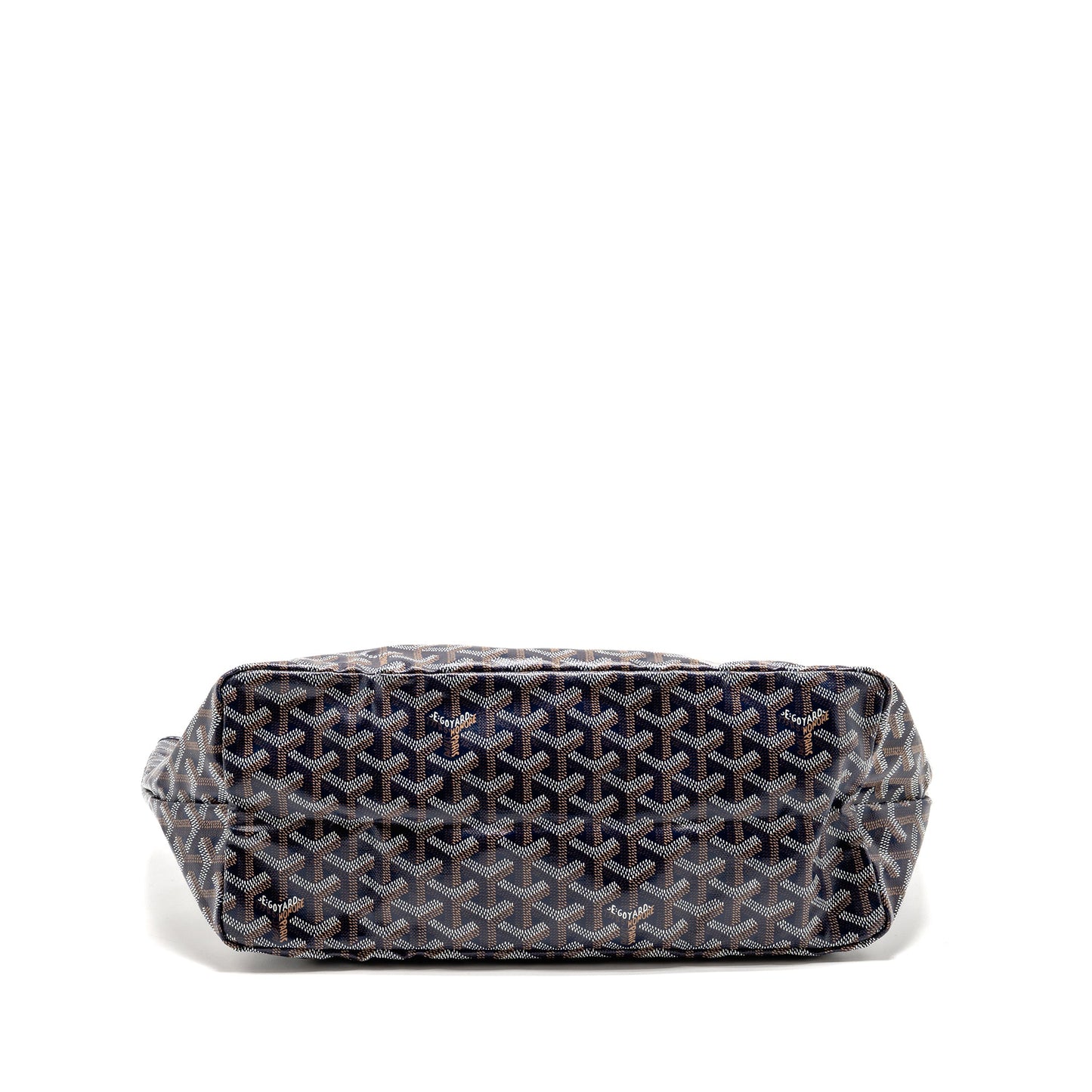 Goyard Saint Louis PM Tote Goyardine Canvas/Calfskin Navy Blue SHW