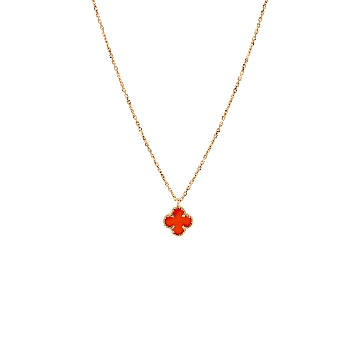 Van Cleef and Arpels Sweet Alhambra pendant carlenian rose gold