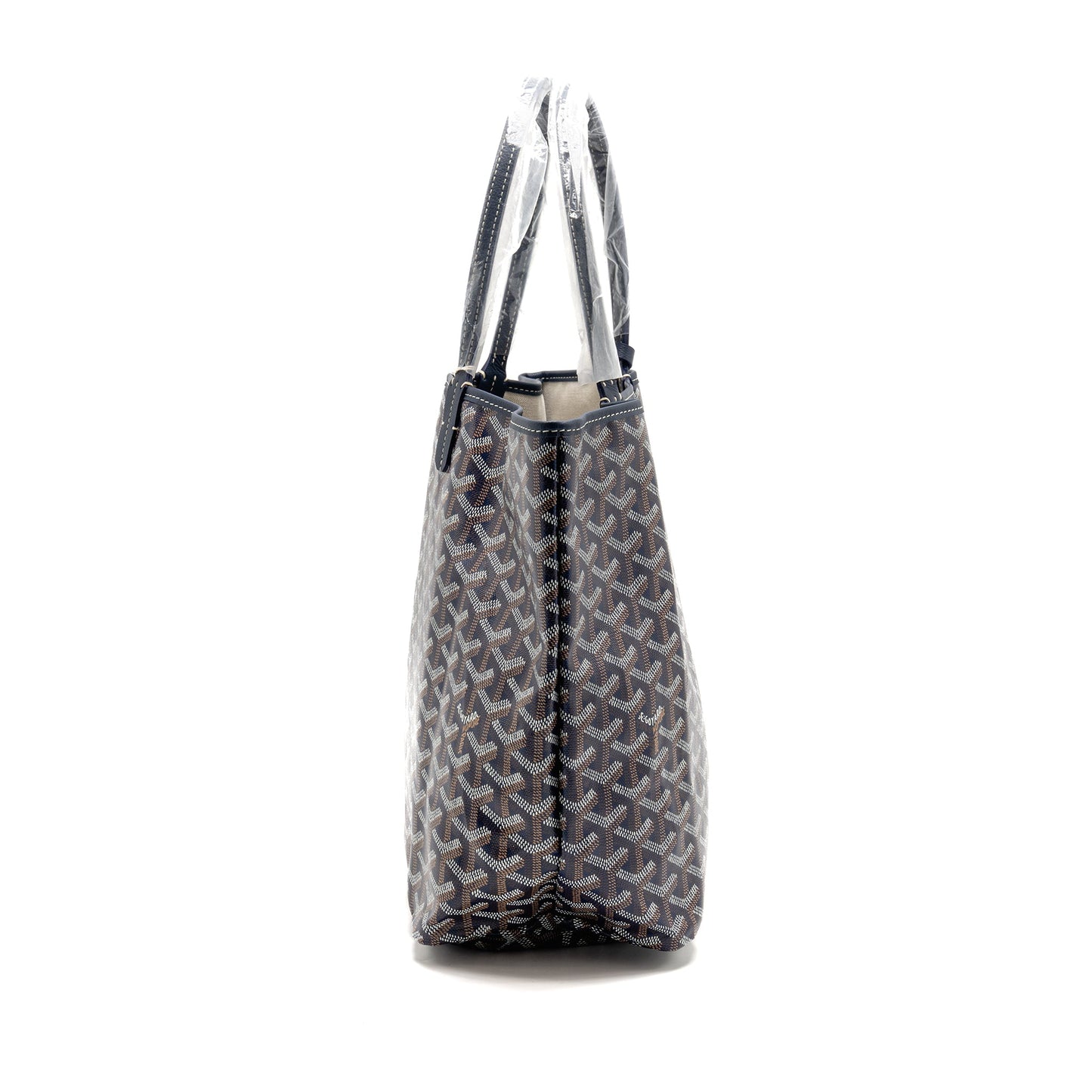 Goyard Saint Louis PM Tote Goyardine Canvas/Calfskin Navy Blue SHW