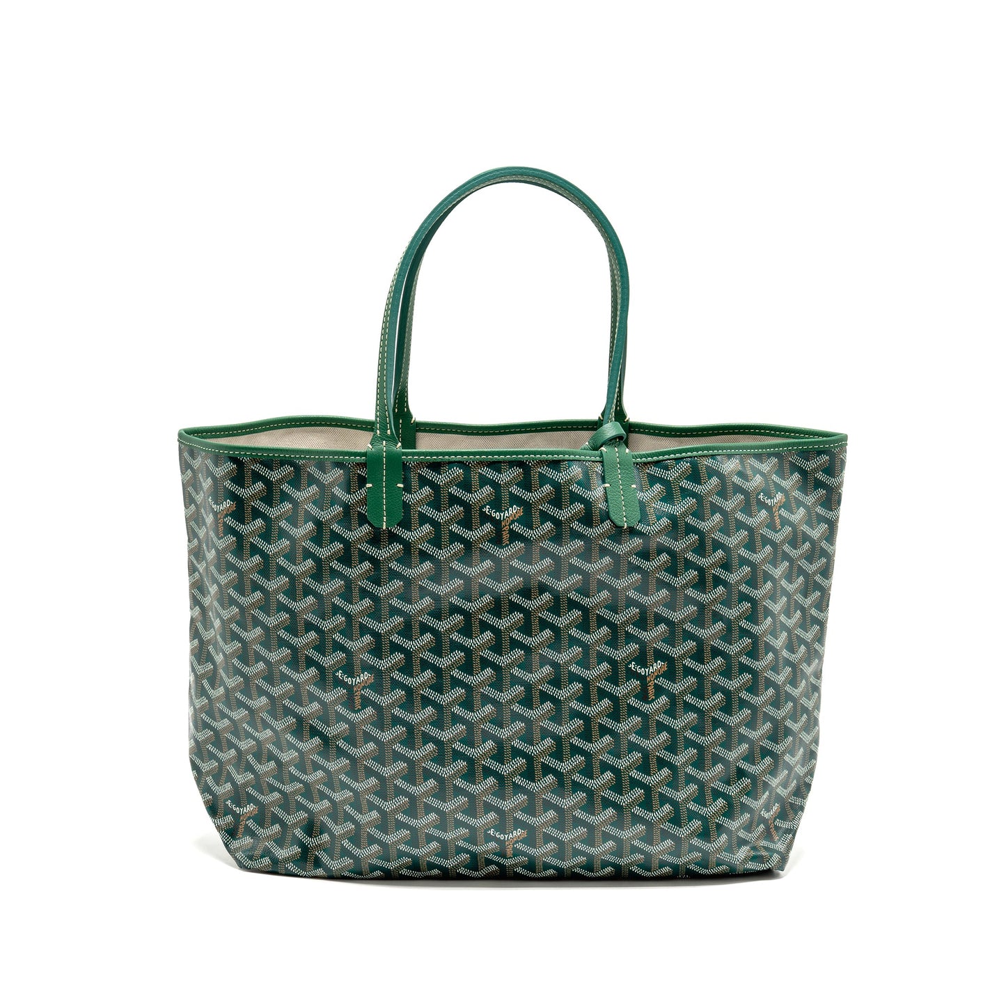 Goyard Saint Louis PM Bag Goyardine Canvas/Chevroches Calfskin Green SHW