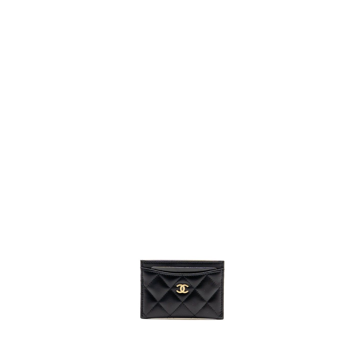 Chanel Classic CC Card Holder Lambskin Black LGHW (Microchip)