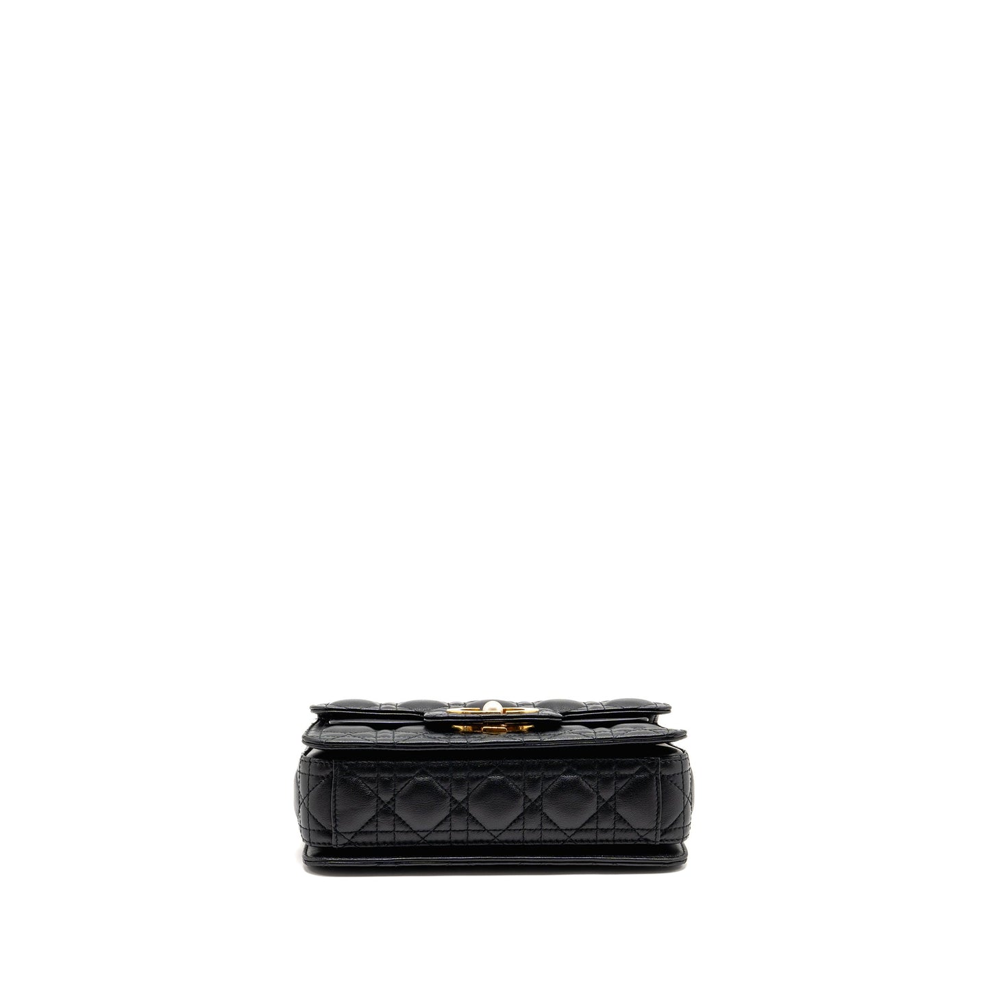 DIOR Small Dior Jolie Top Handle Bag Cannage Calfskin Black GHW