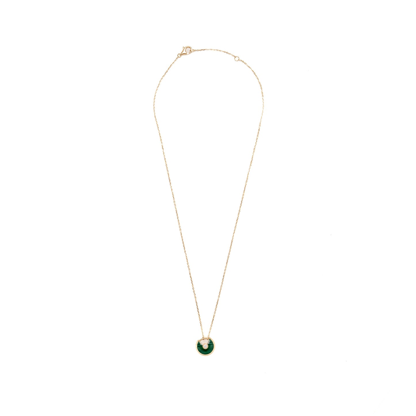 Cartier Amulette De Cartier Necklace, XS Model, Malachite Rose Gold Diamond
