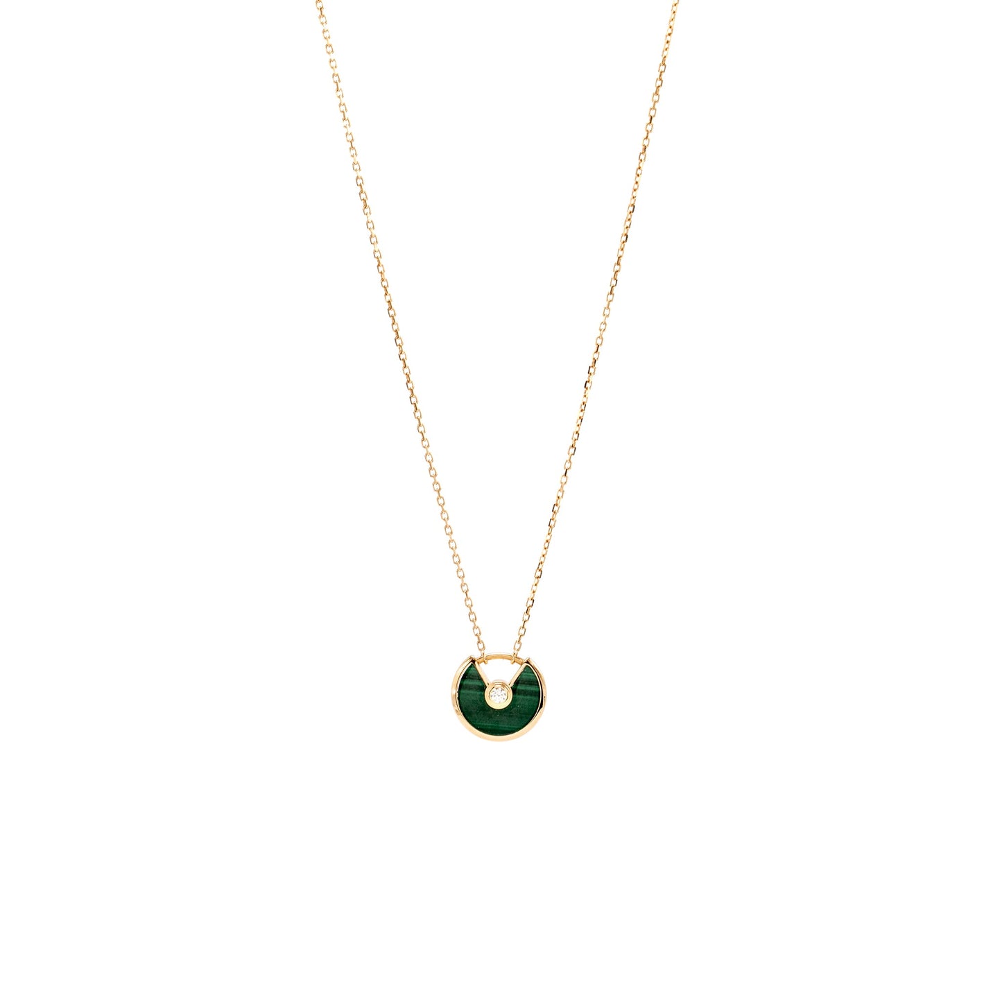 Cartier Amulette De Cartier Necklace, XS Model, Malachite Rose Gold Diamond