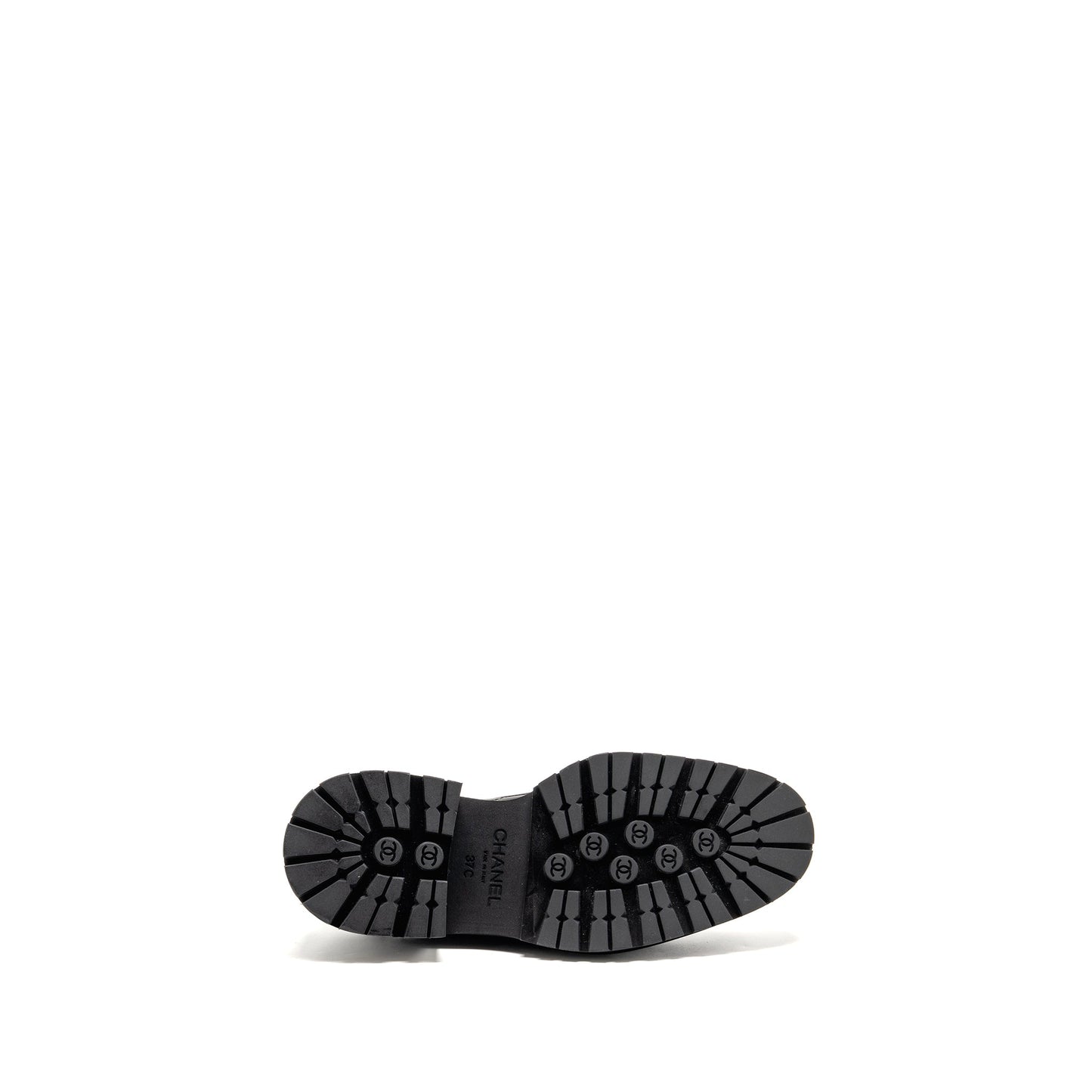 Chanel 23A Size 37 Qulited CC Platform Loafers Black LGHW